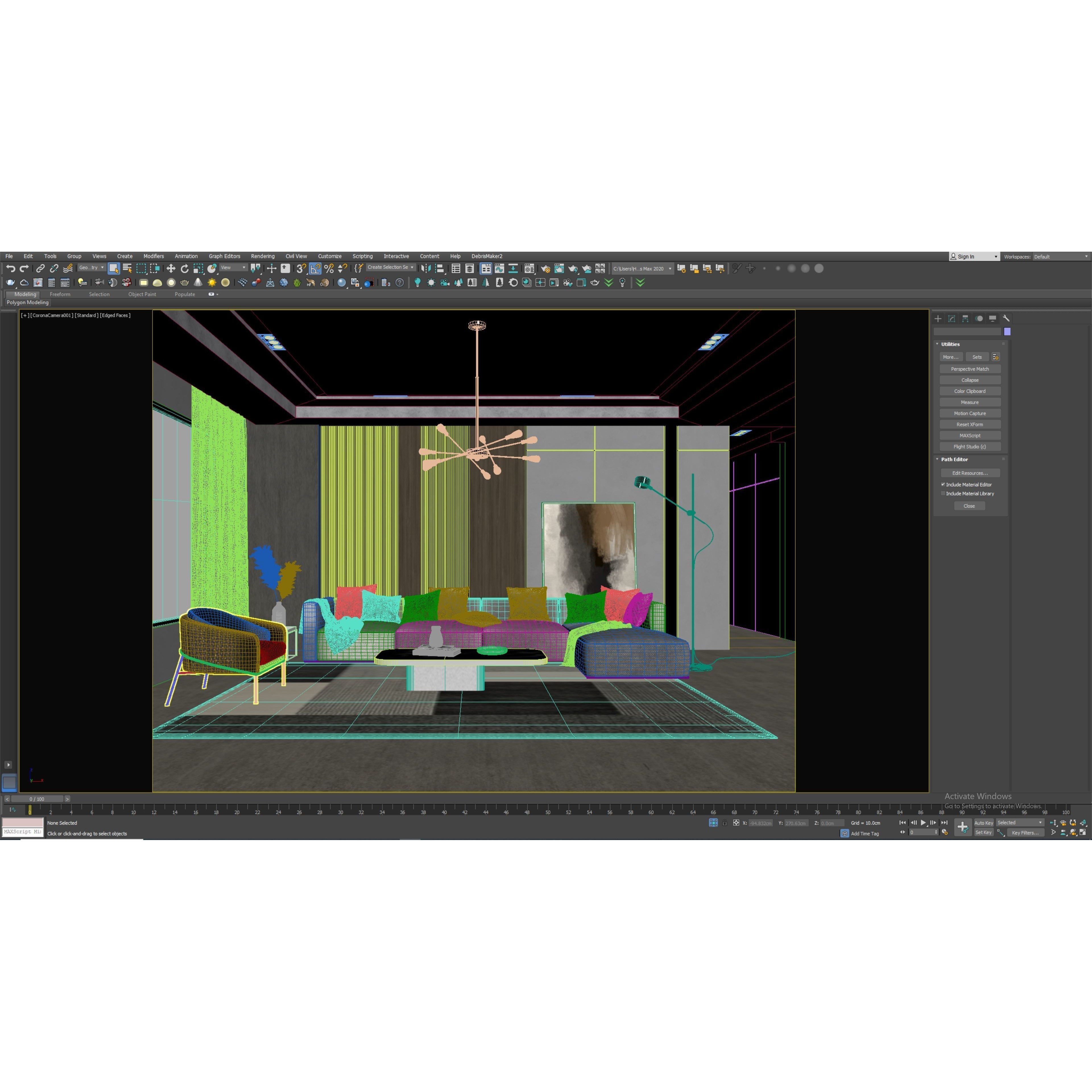 Interior Living Room Scene 17 - Full-Featured 3D Model - View 9