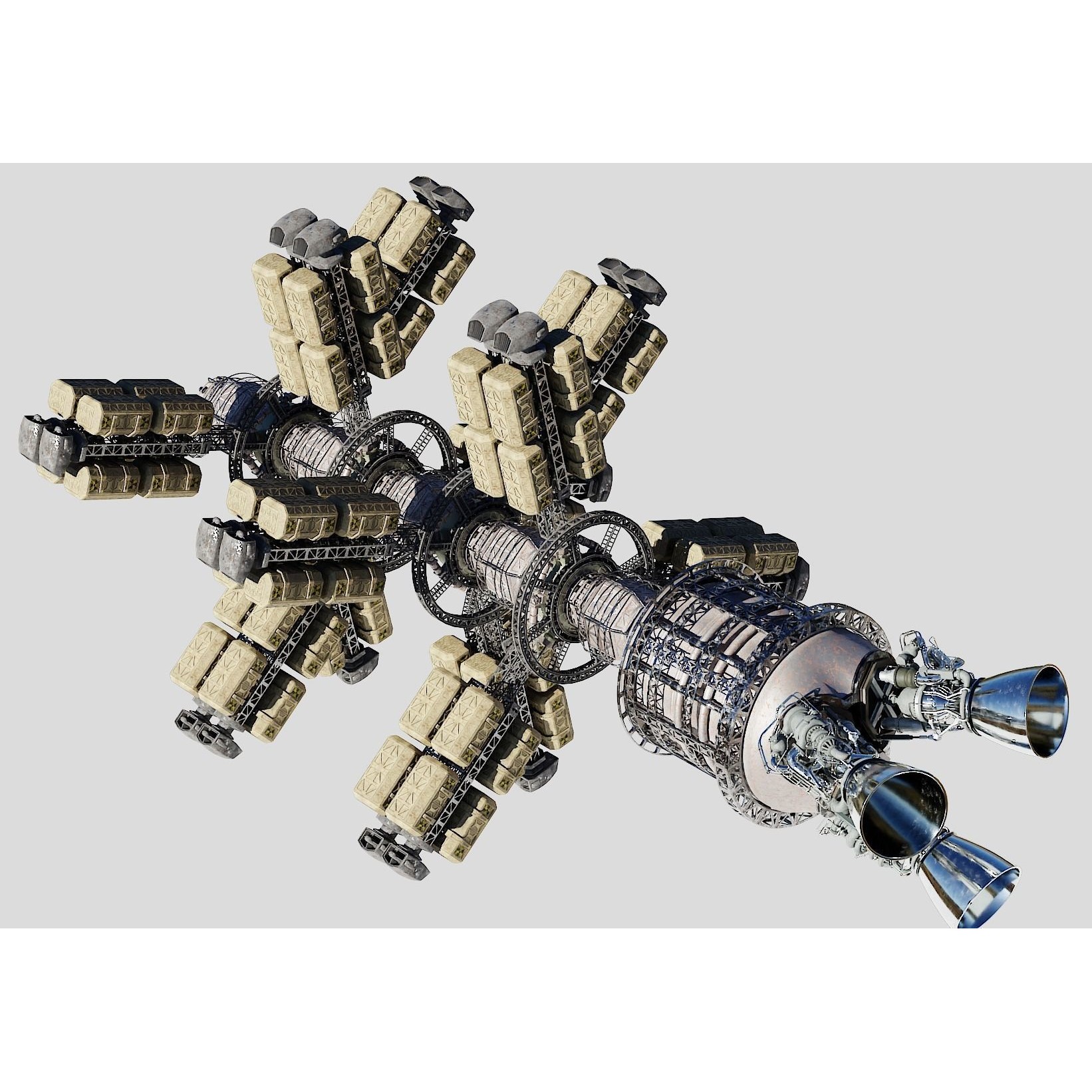 Cargo Spaceship - Game-Ready 3D Model - View 9