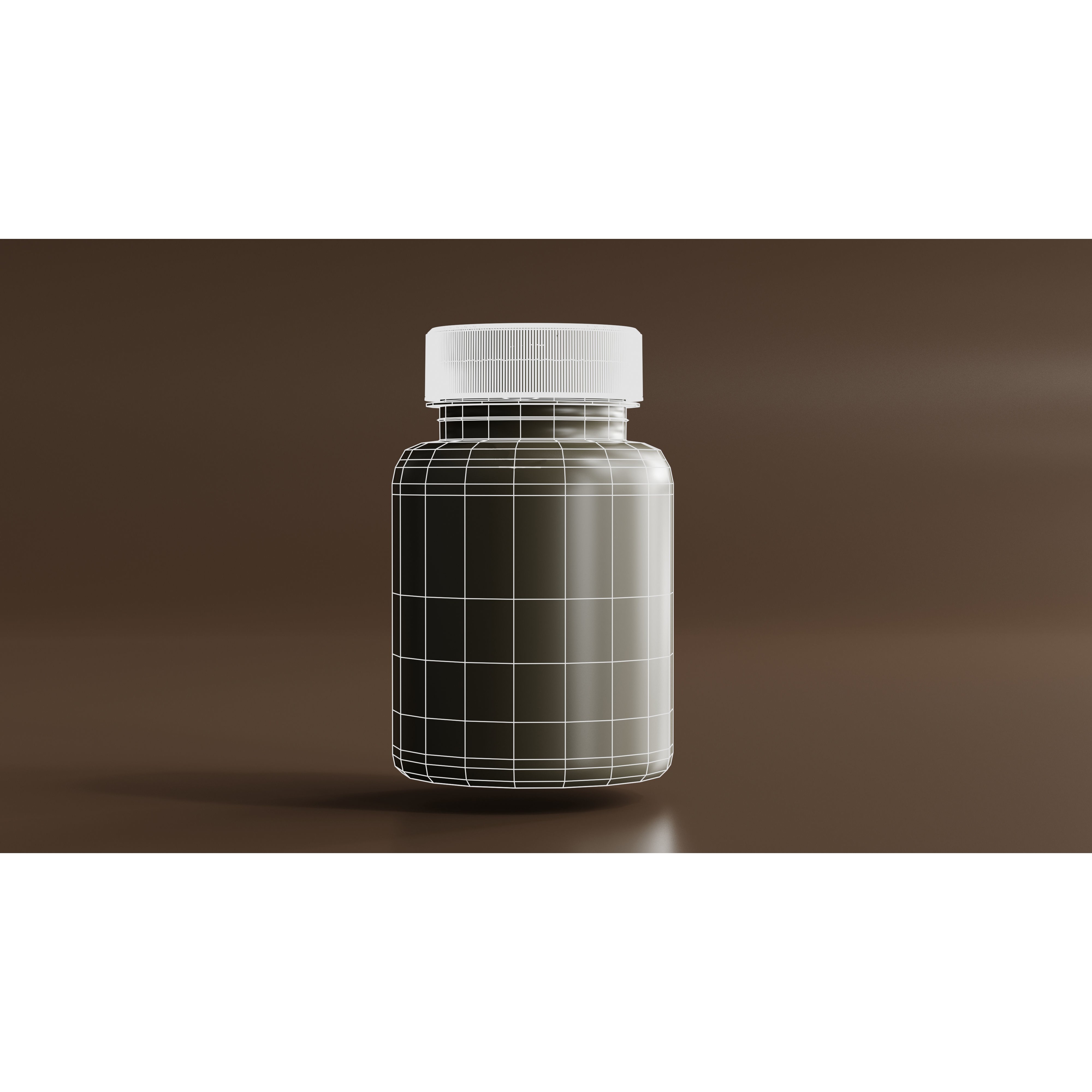 Amber Glass Bottle - Low-Poly Game-Ready 3D Model
