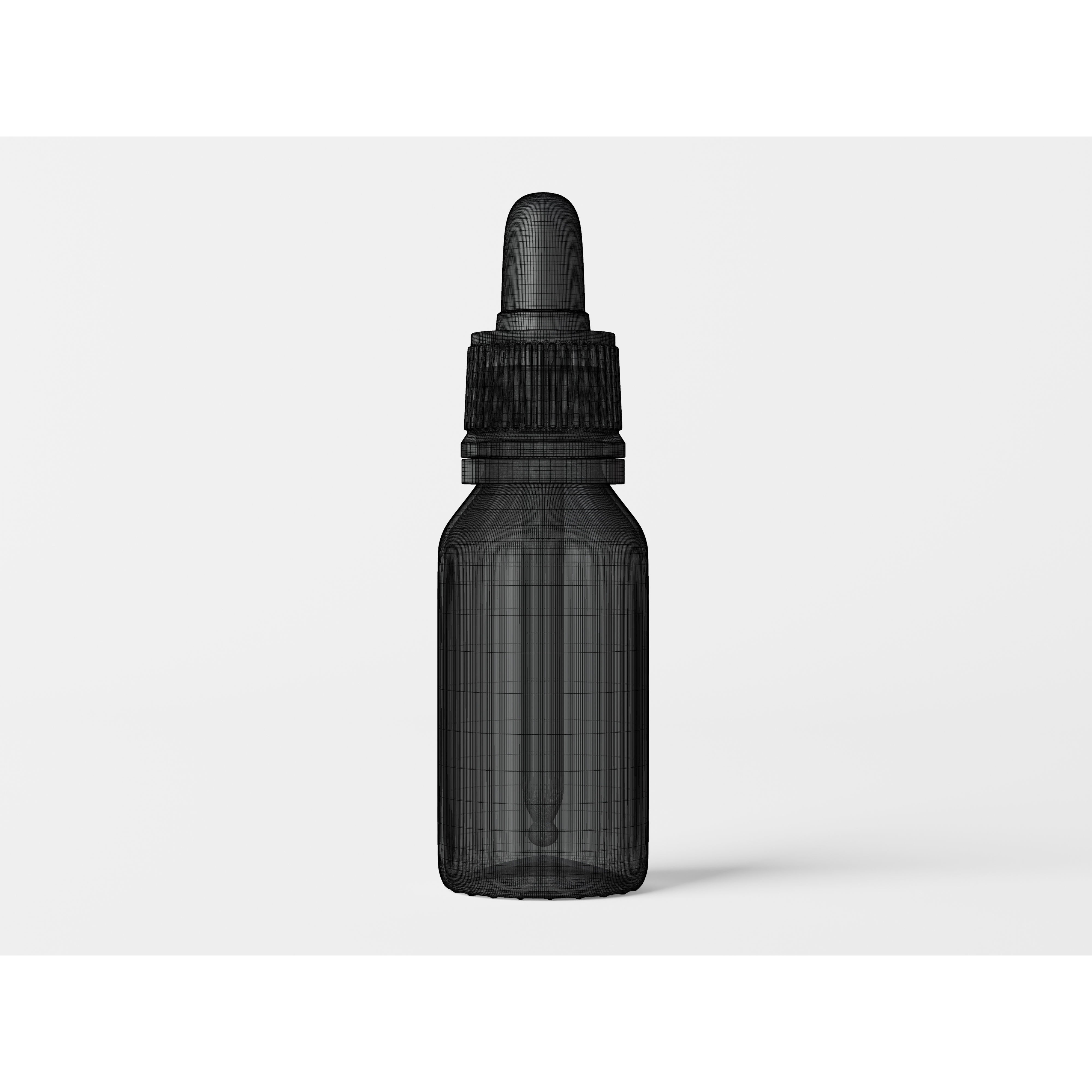 Clear Glass Dropper Bottle - Low-Poly 3D Model