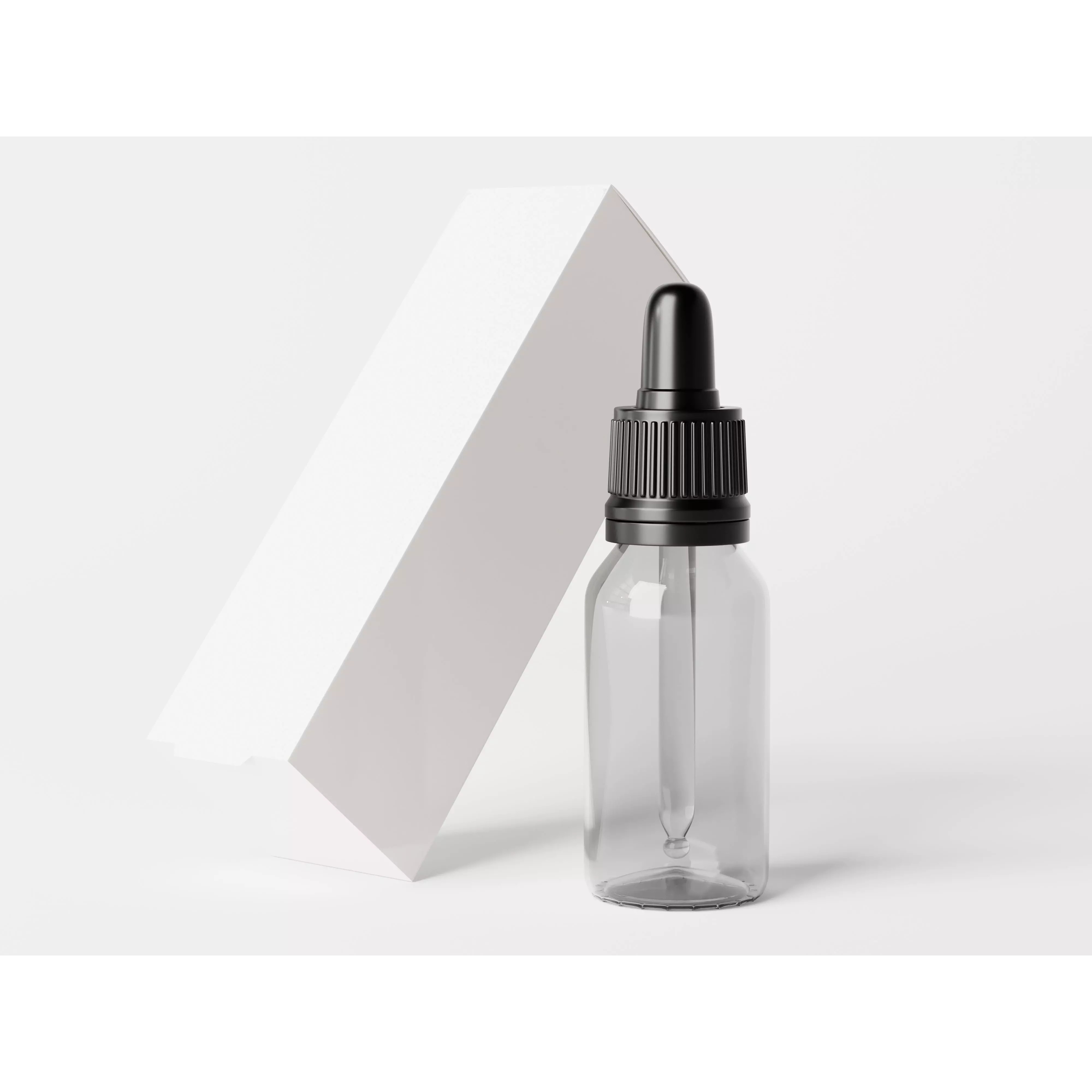 Clear Glass Dropper Bottle - Low-Poly 3D Model - View 2