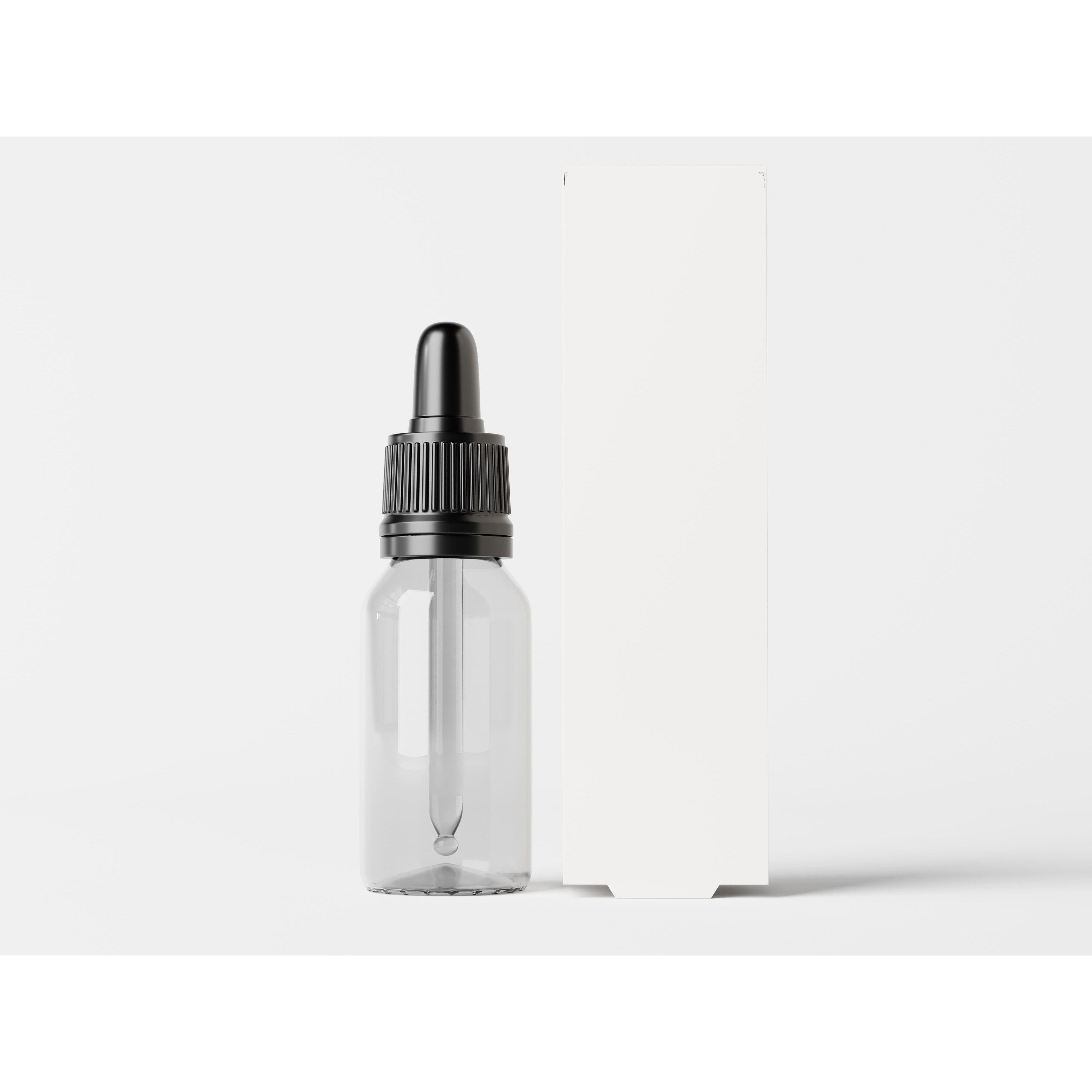 Clear Glass Dropper Bottle - Low-Poly 3D Model - View 3