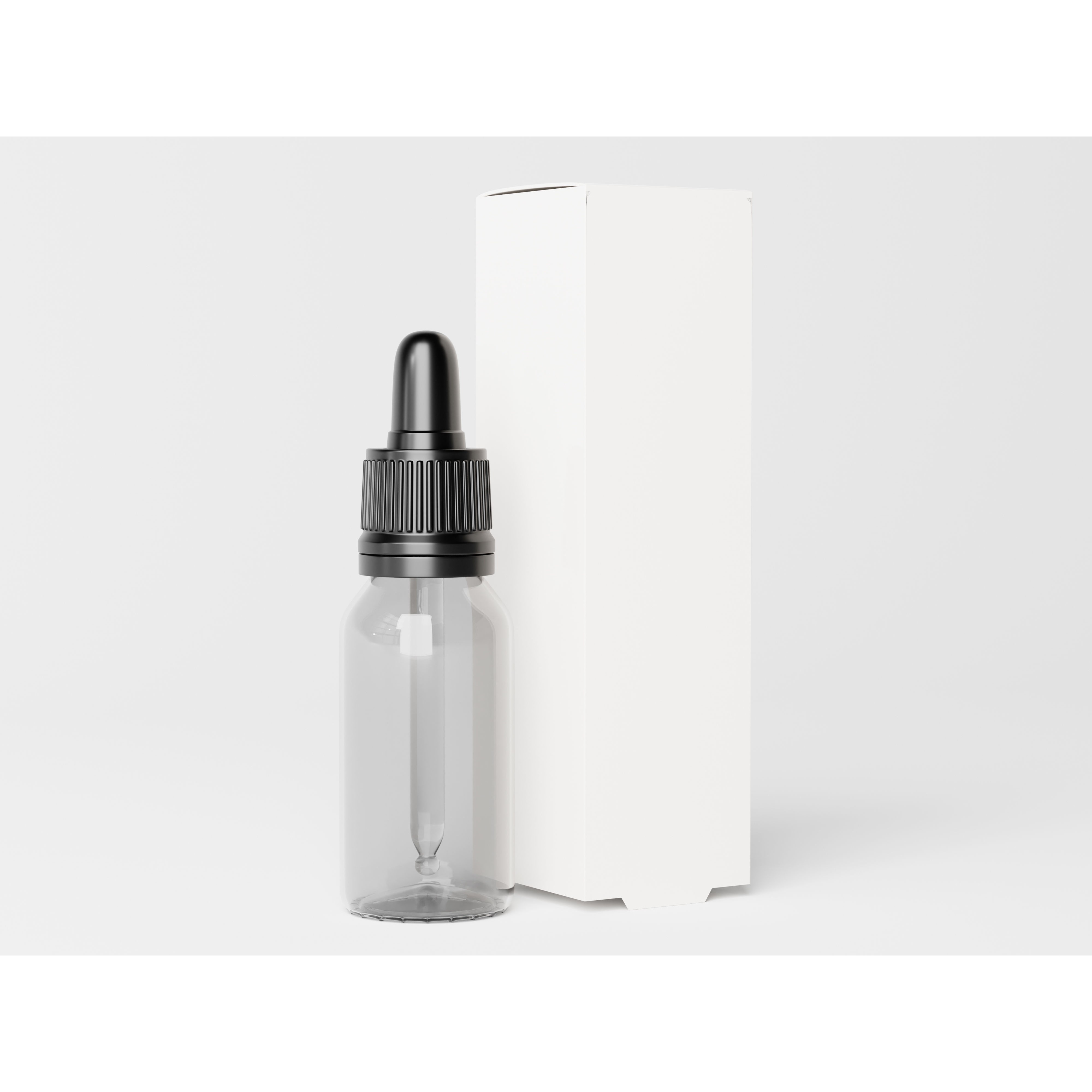 Clear Glass Dropper Bottle - Low-Poly 3D Model - View 4