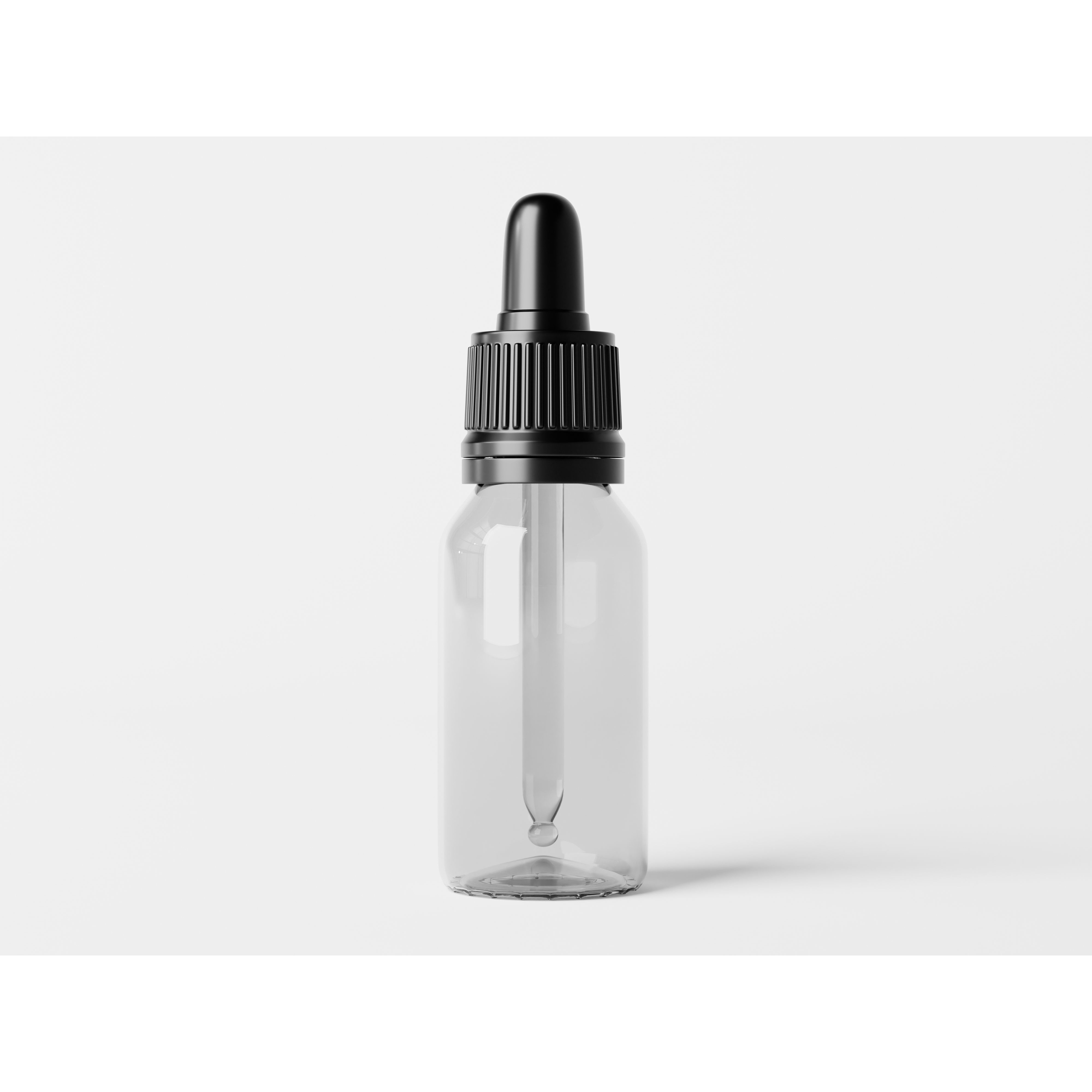 Clear Glass Dropper Bottle - Low-Poly 3D Model - View 5