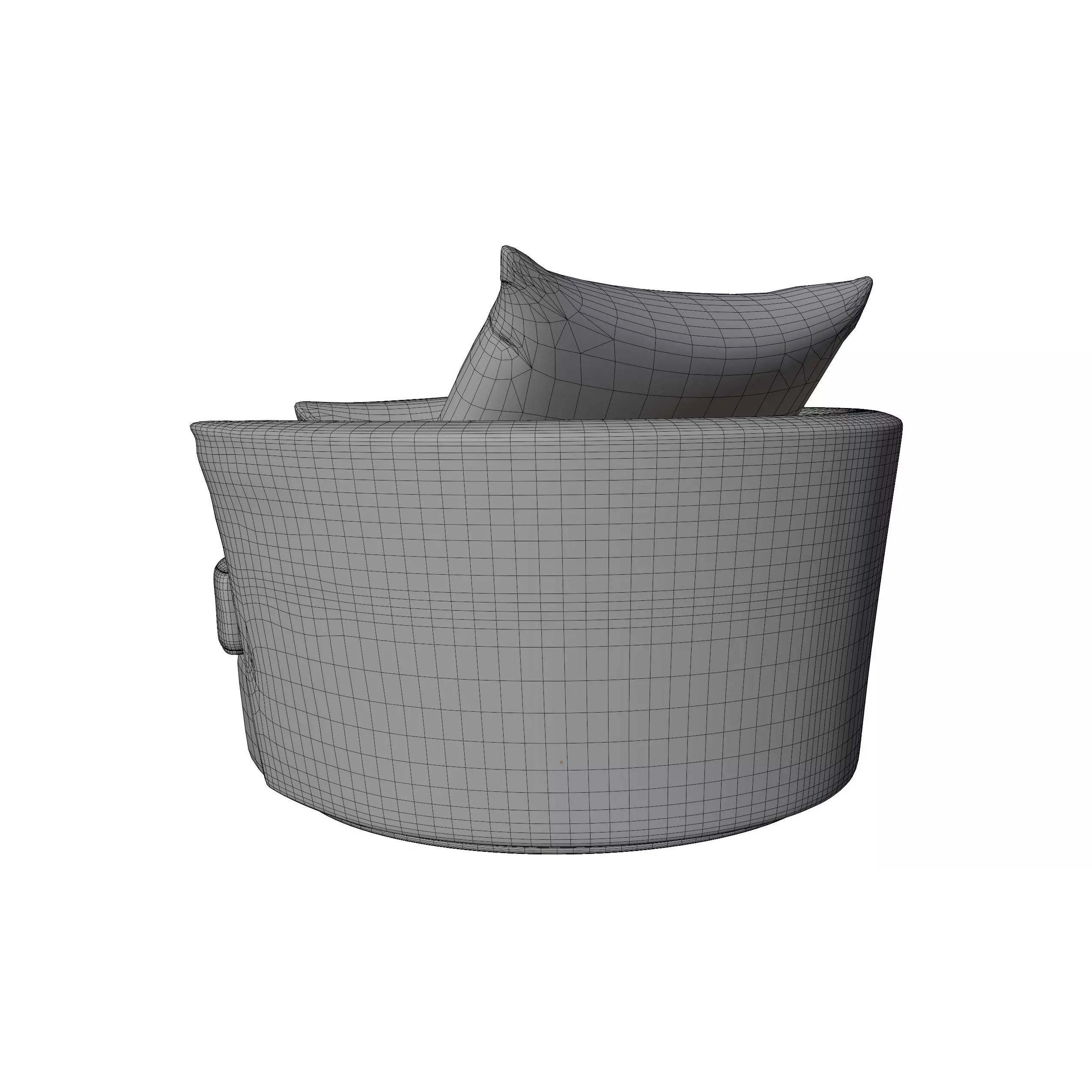 Round Lounge Chair - Game-Ready 3D Model - View 7
