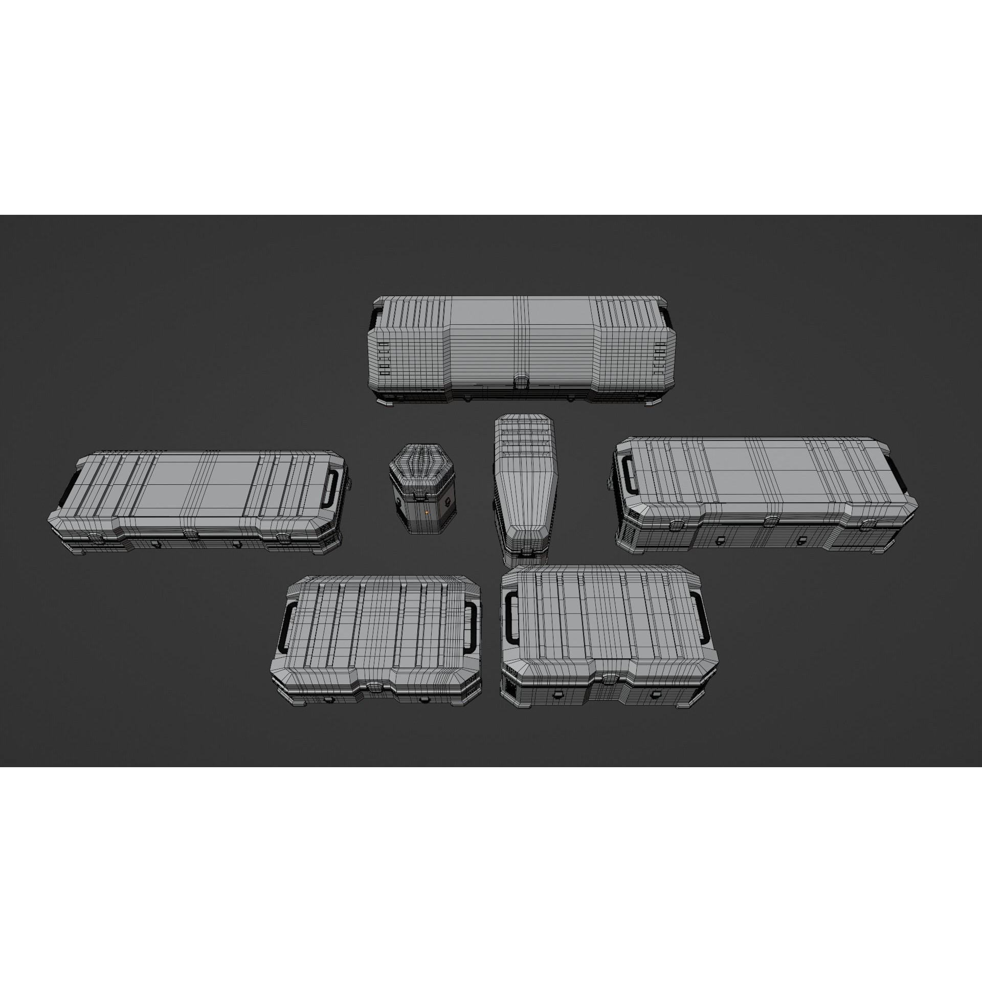 Sci-Fi Crates - Low-Poly Game-Ready 3D Model