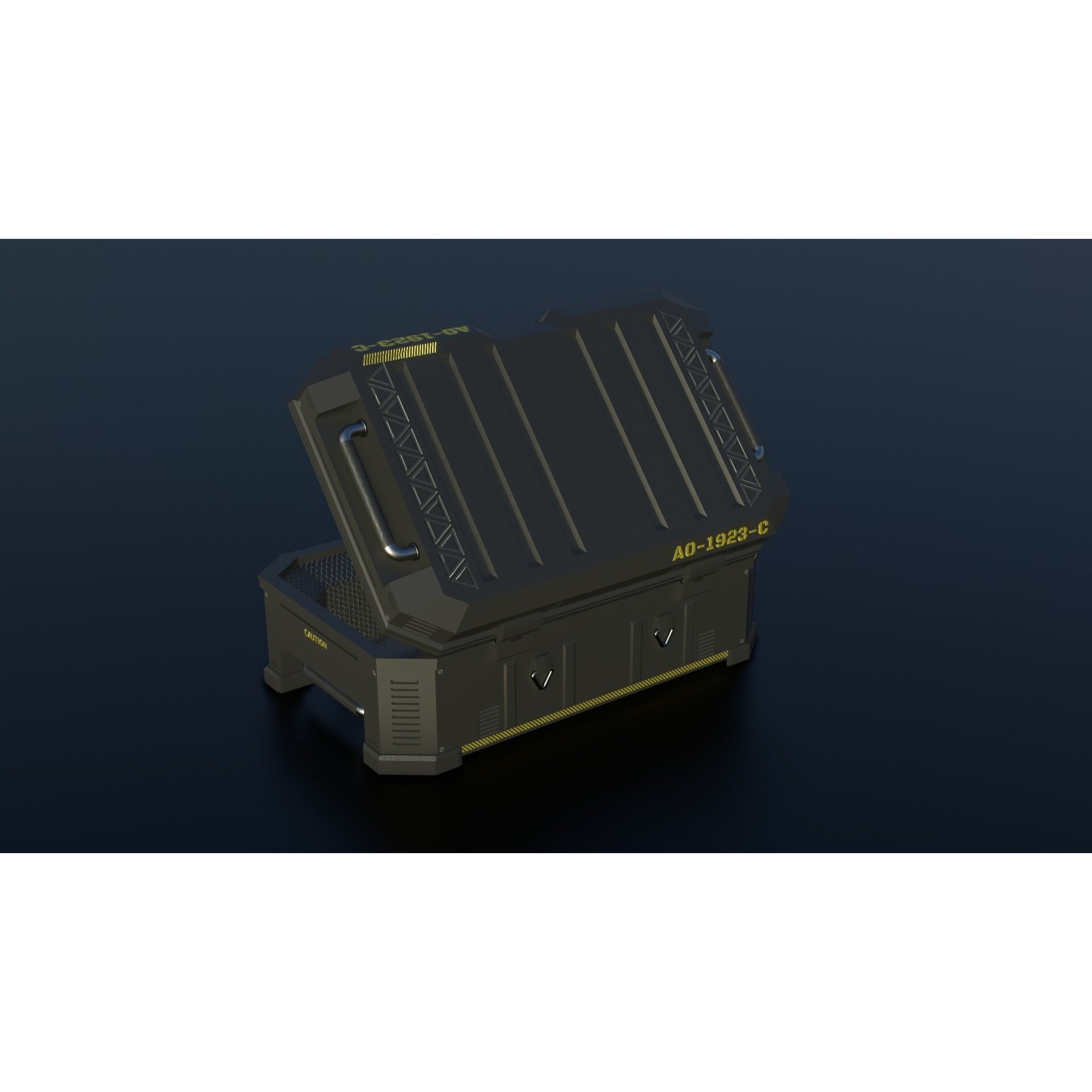 Sci-Fi Crates - Low-Poly Game-Ready 3D Model - View 8