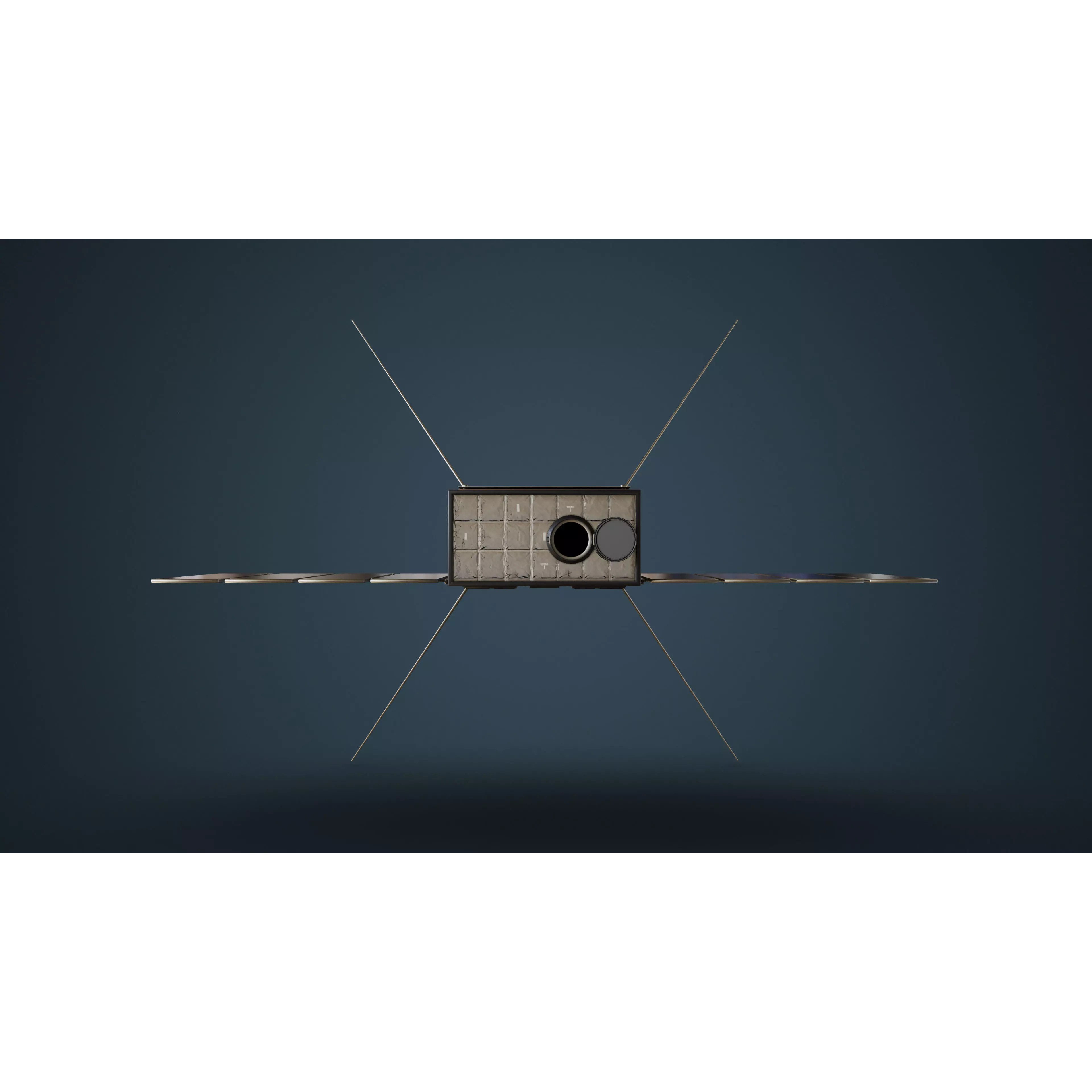Cube Satellite - Low-Poly Game-Ready 3D Model - View 10