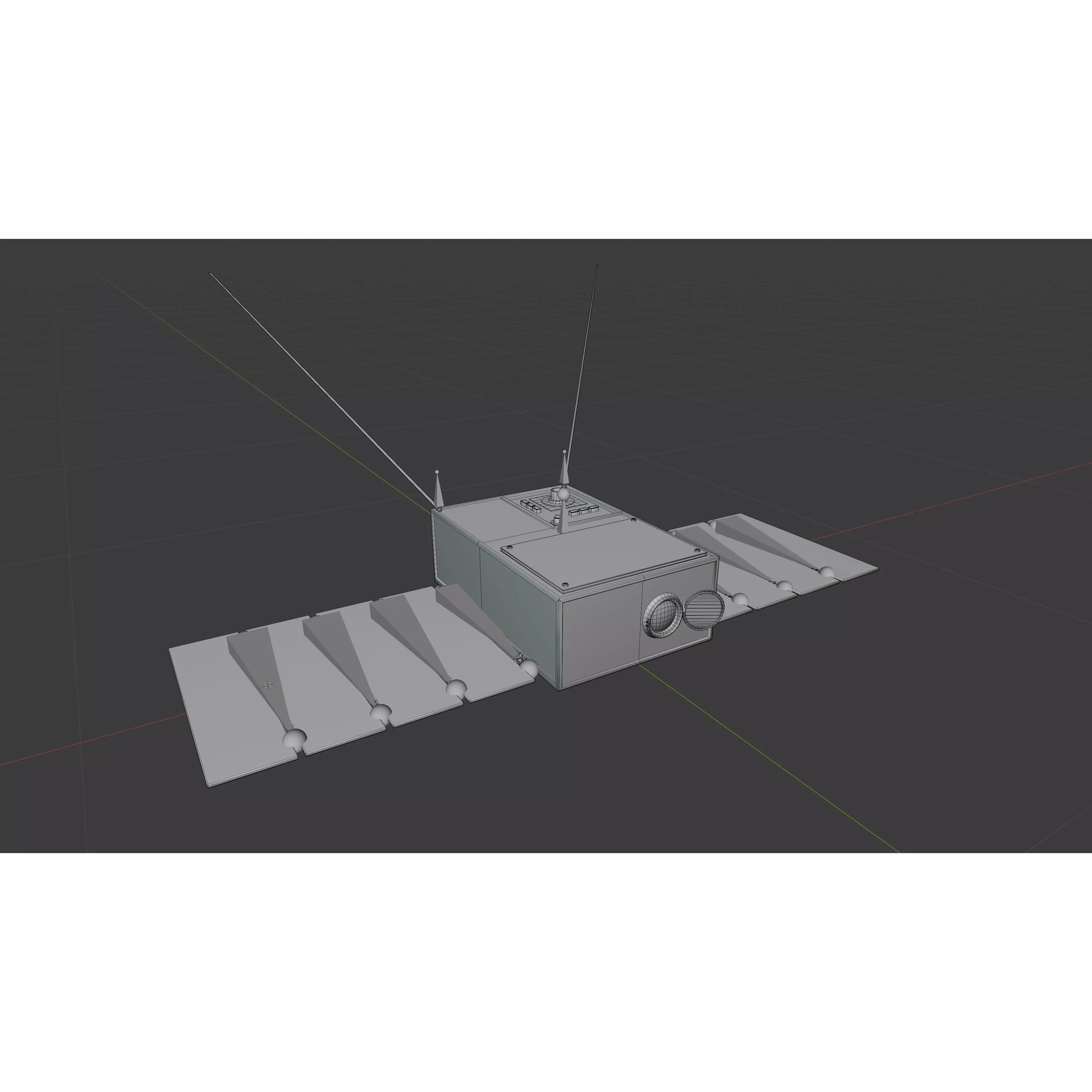 Cube Satellite - Low-Poly Game-Ready 3D Model - View 13