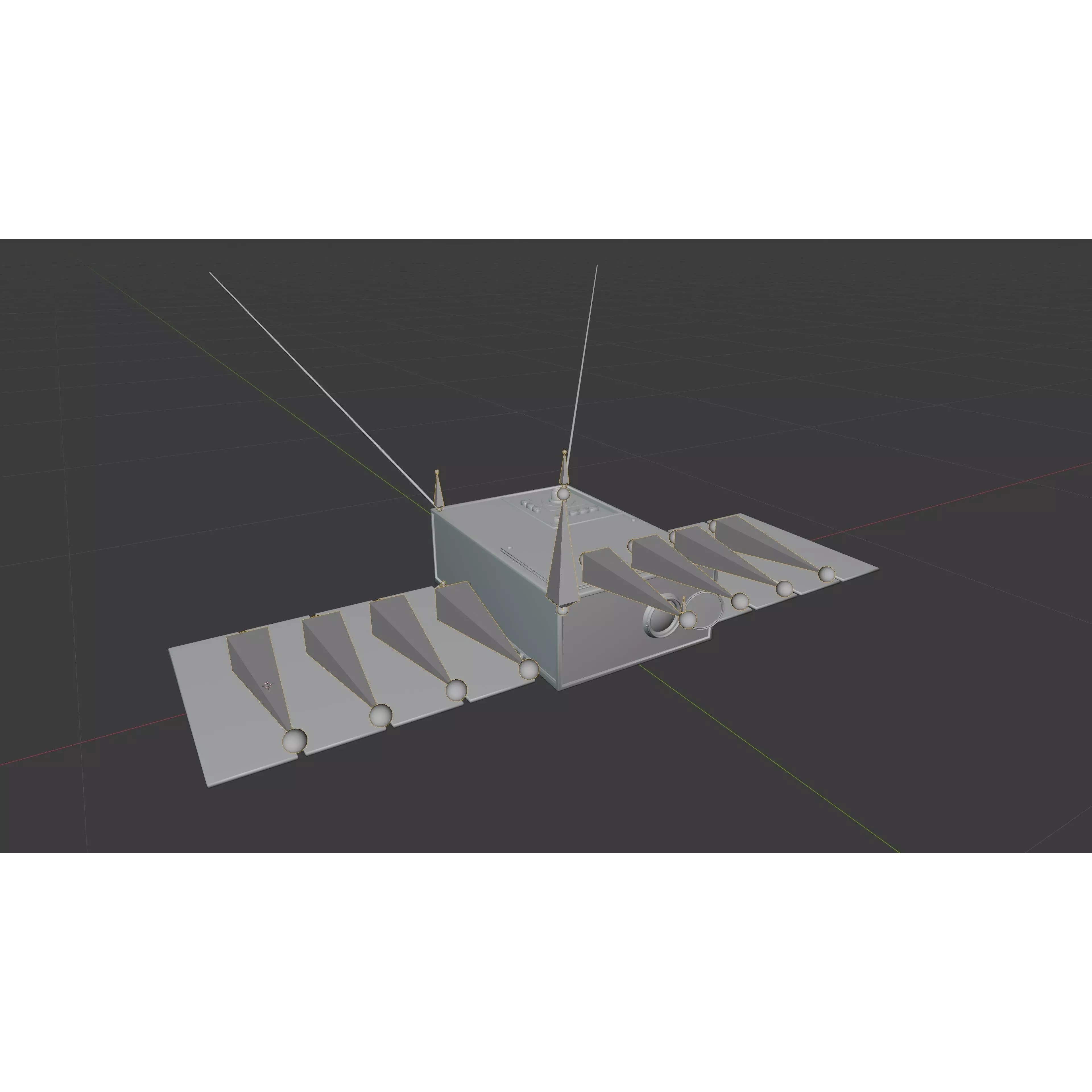 Cube Satellite - Low-Poly Game-Ready 3D Model - View 14
