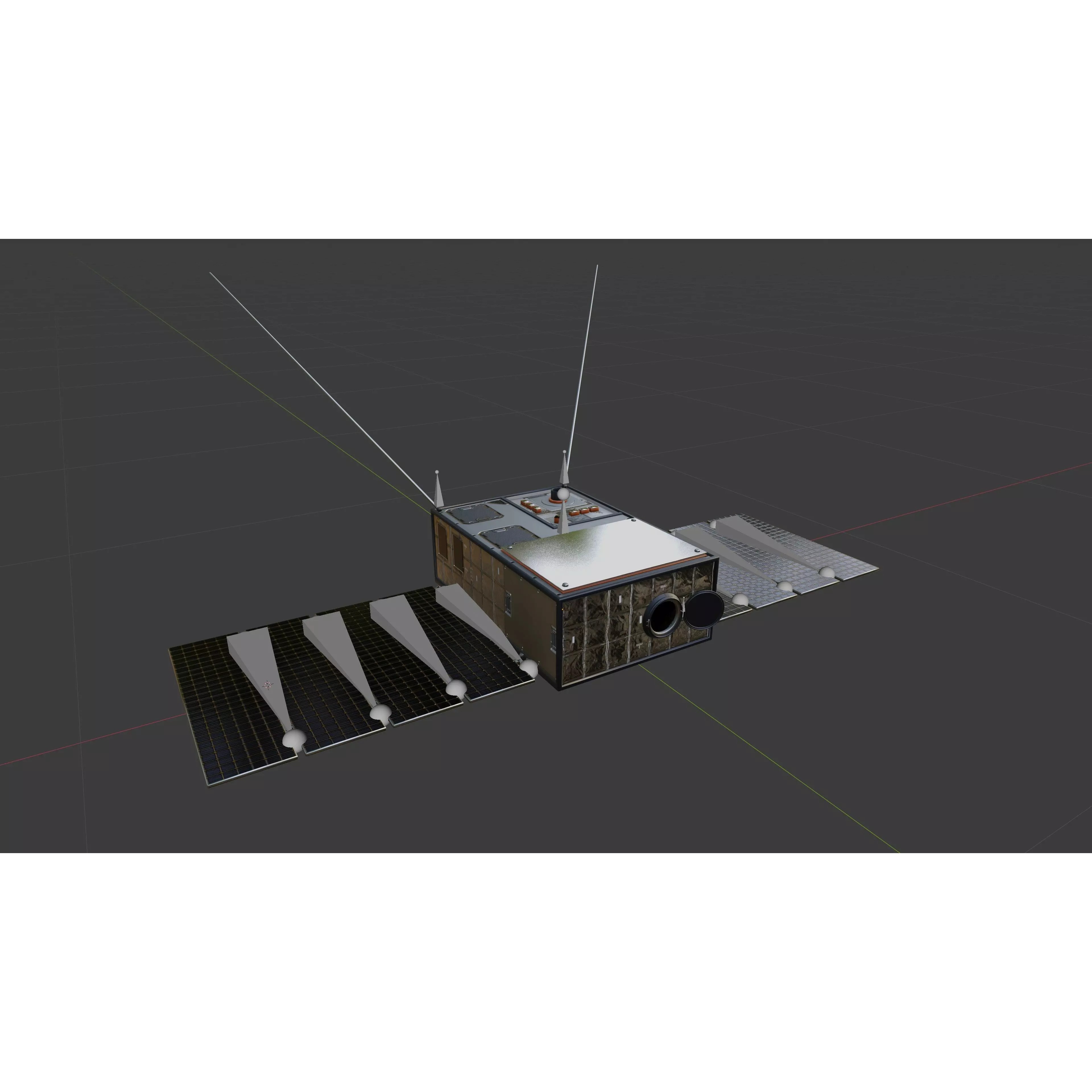Cube Satellite - Low-Poly Game-Ready 3D Model - View 15