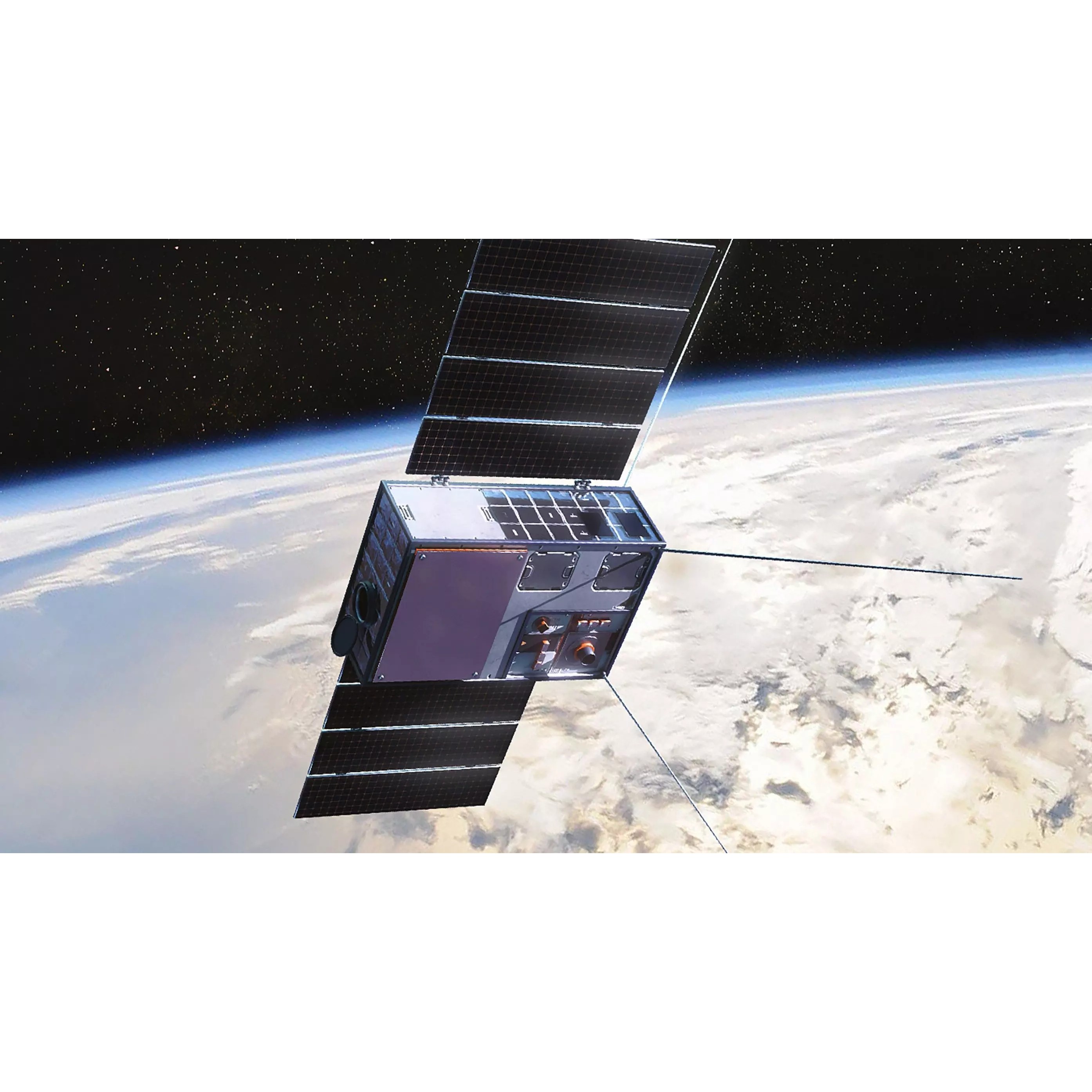 Cube Satellite - Low-Poly Game-Ready 3D Model - View 2