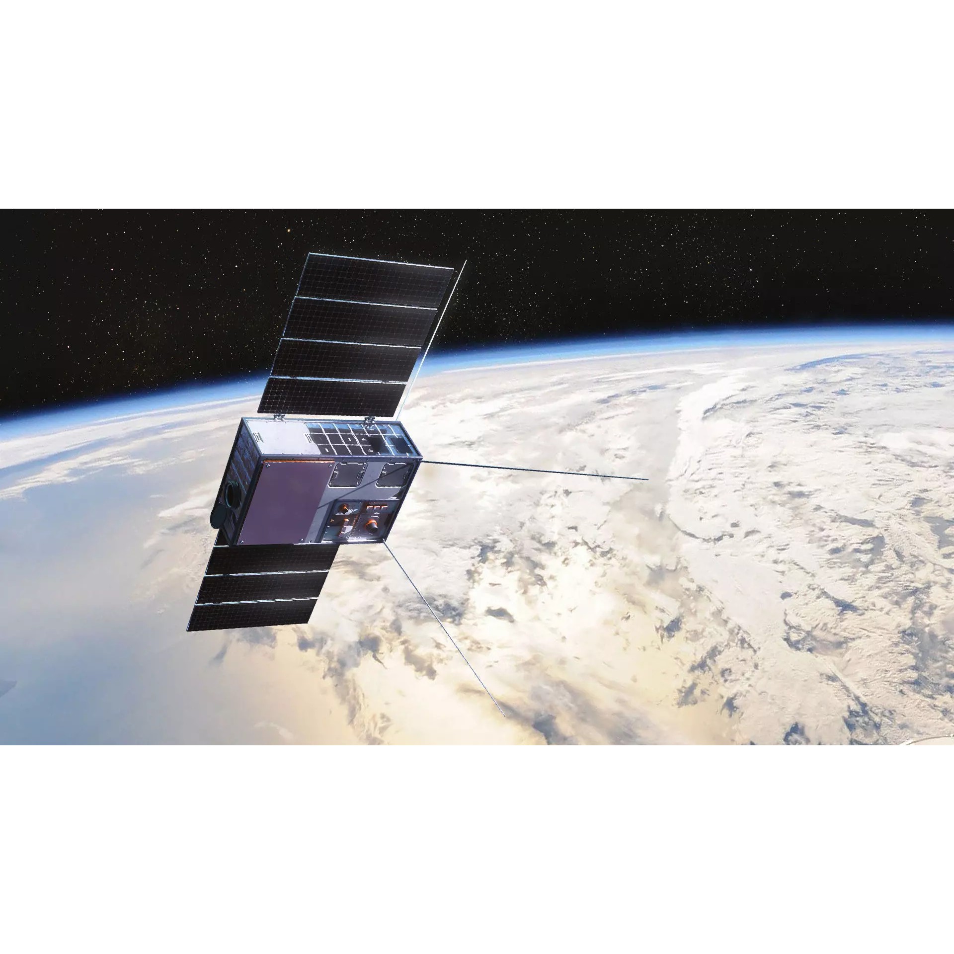 Cube Satellite - Low-Poly Game-Ready 3D Model - View 3