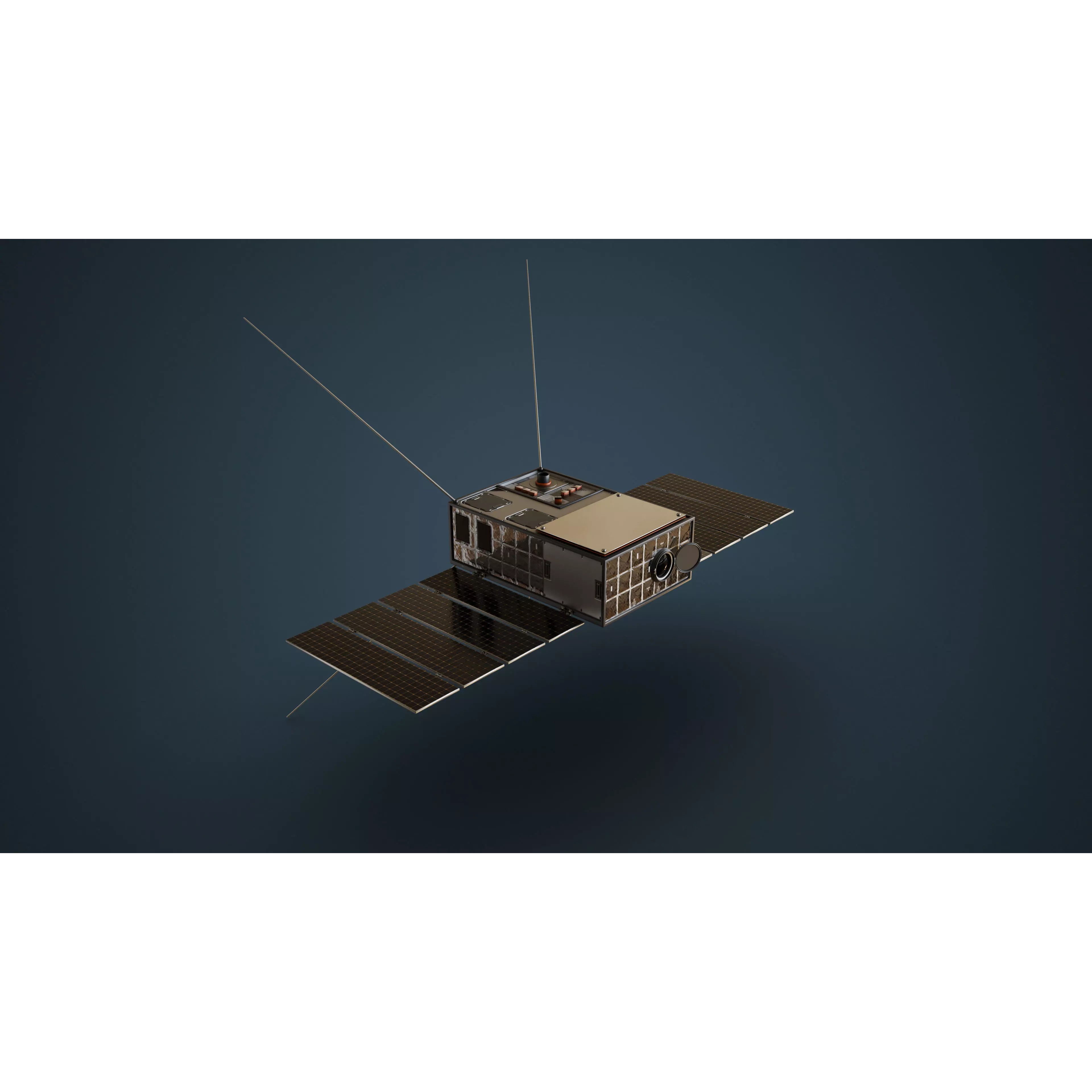 Cube Satellite - Low-Poly Game-Ready 3D Model - View 4