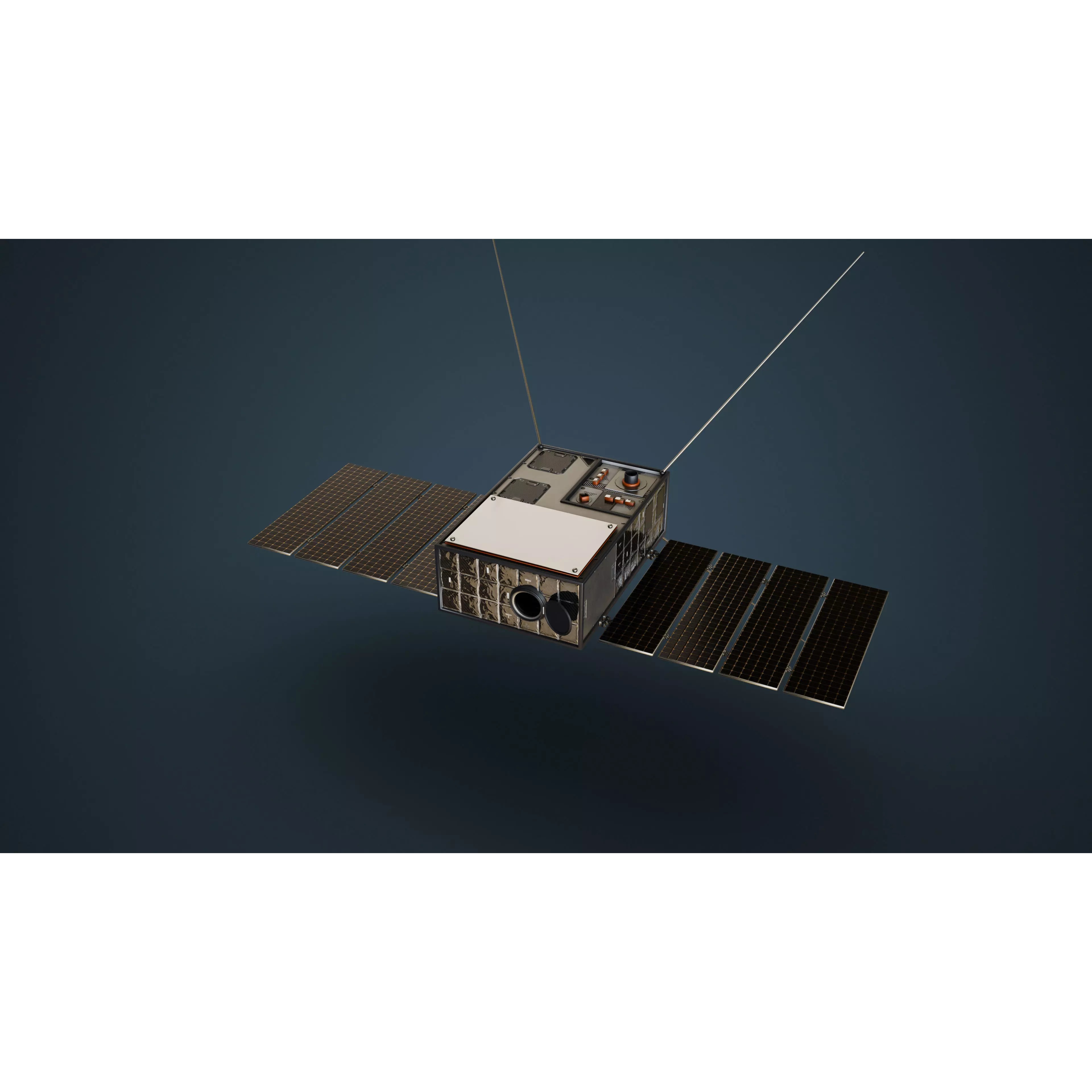 Cube Satellite - Low-Poly Game-Ready 3D Model - View 5