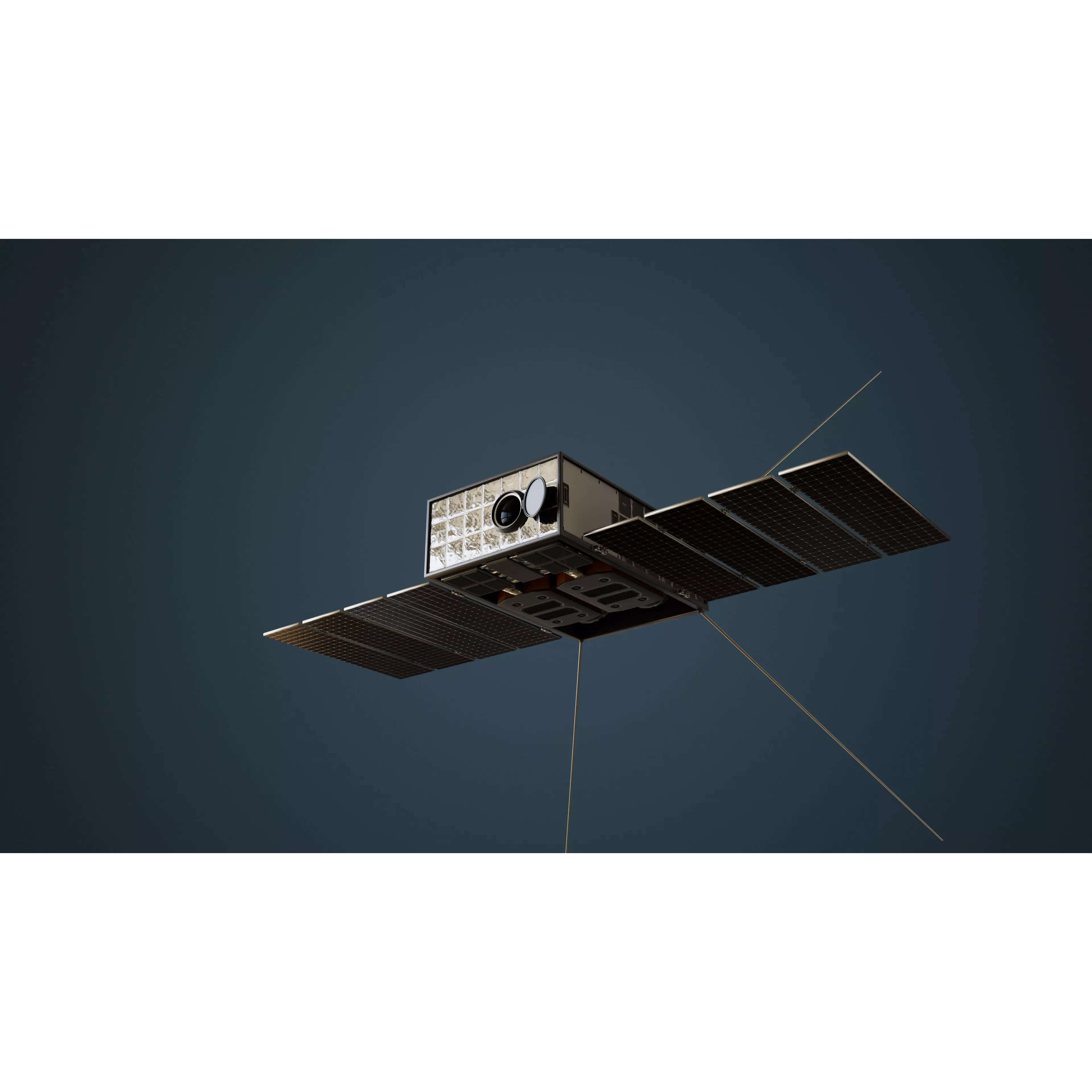 Cube Satellite - Low-Poly Game-Ready 3D Model - View 6