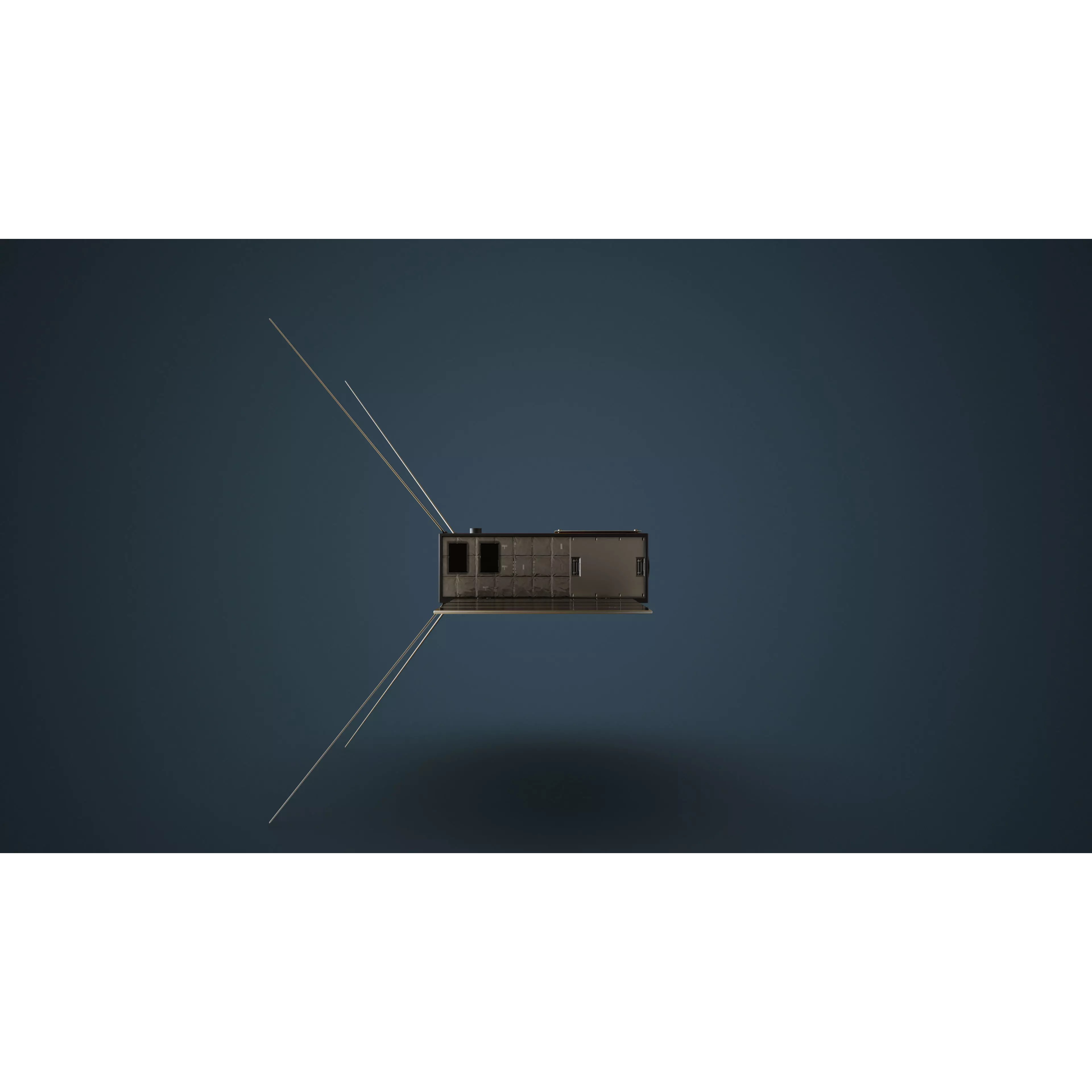 Cube Satellite - Low-Poly Game-Ready 3D Model - View 8