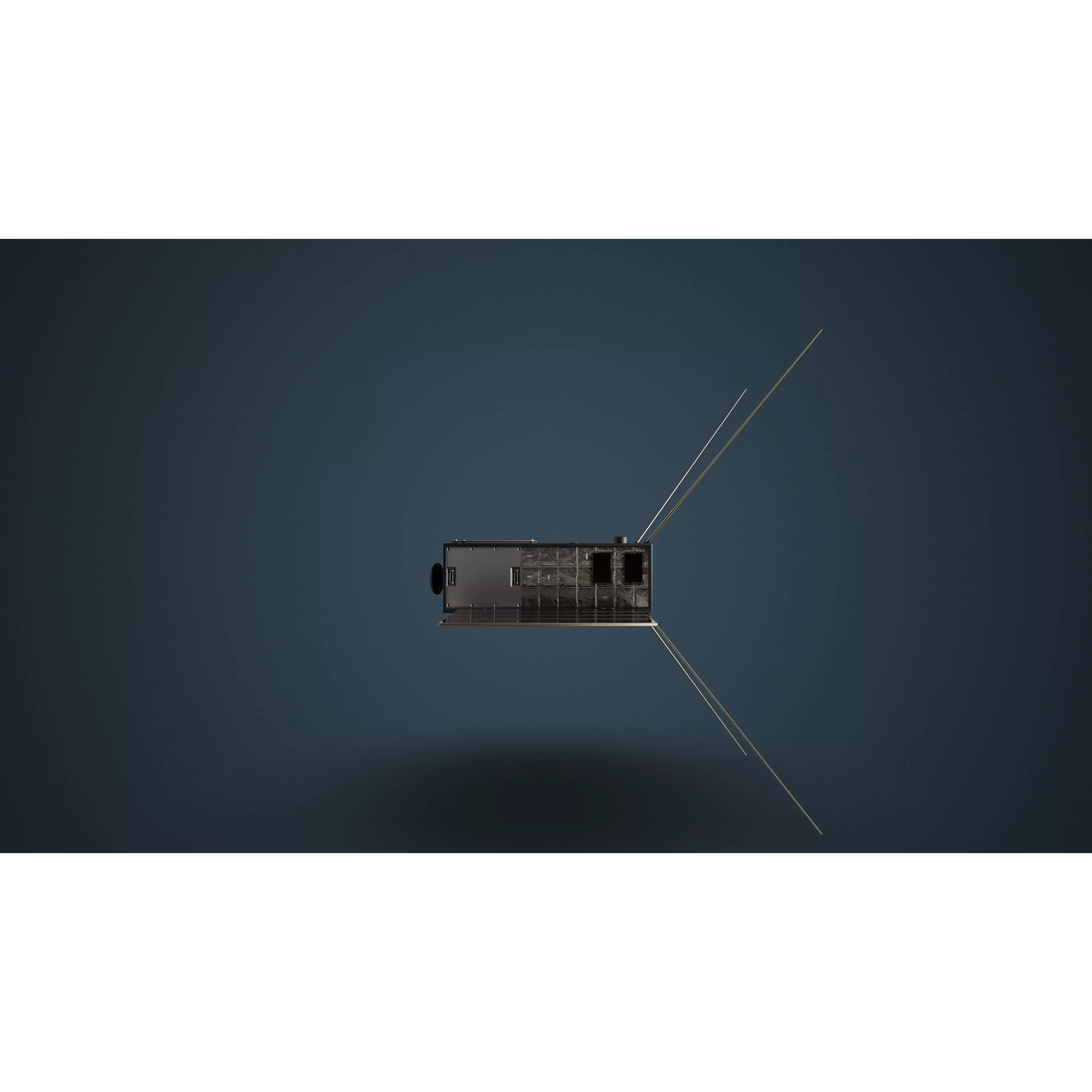 Cube Satellite - Low-Poly Game-Ready 3D Model - View 9