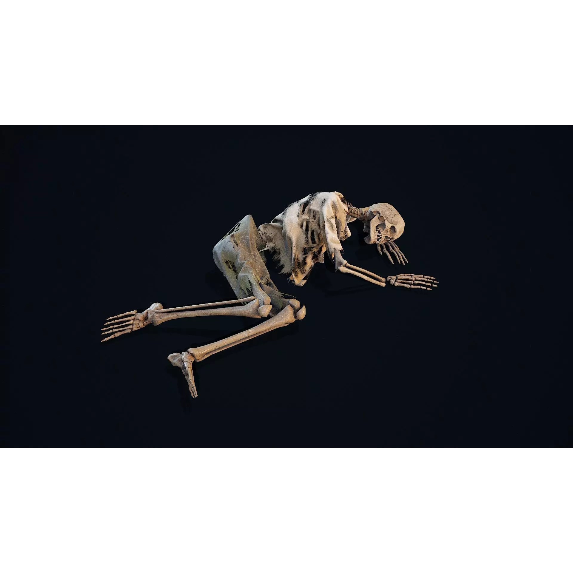 Skeleton Remains 6 - Low-Poly Game-Ready 3D Model - View 2