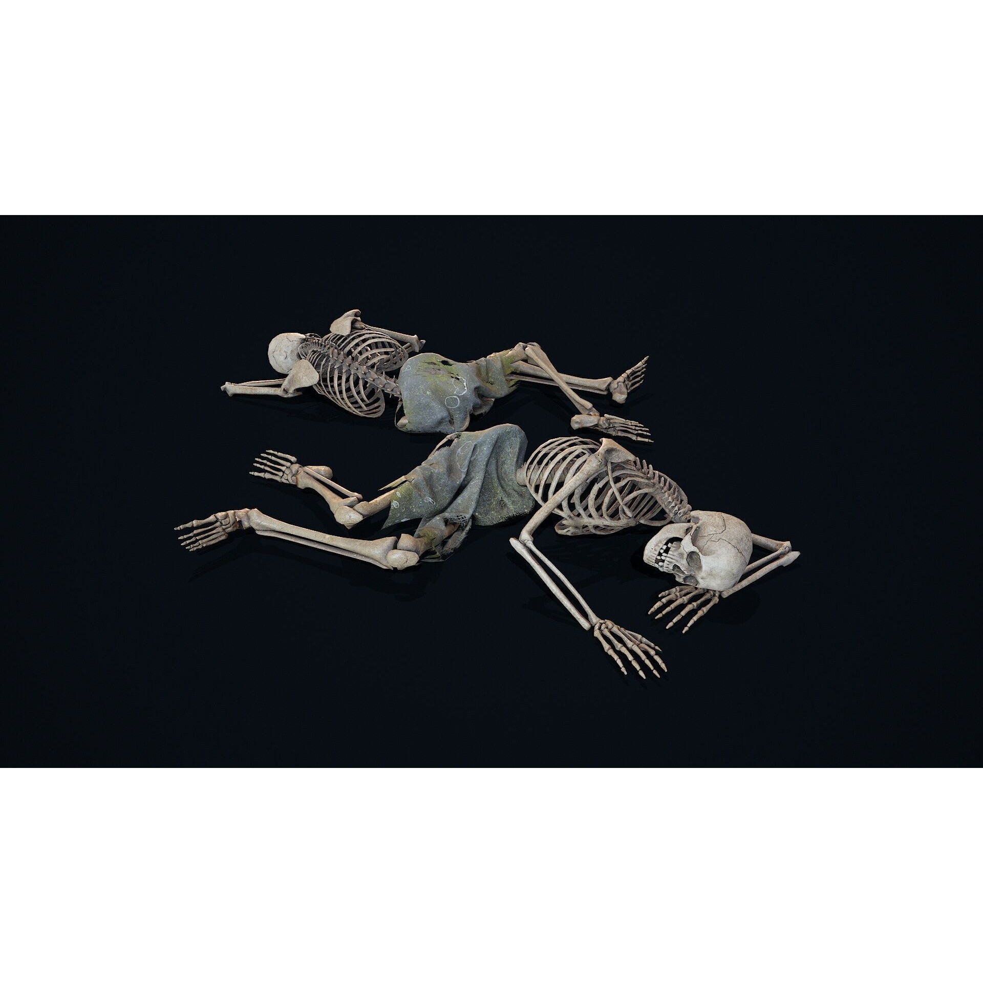 Skeleton Remains 6 - Low-Poly Game-Ready 3D Model - View 9