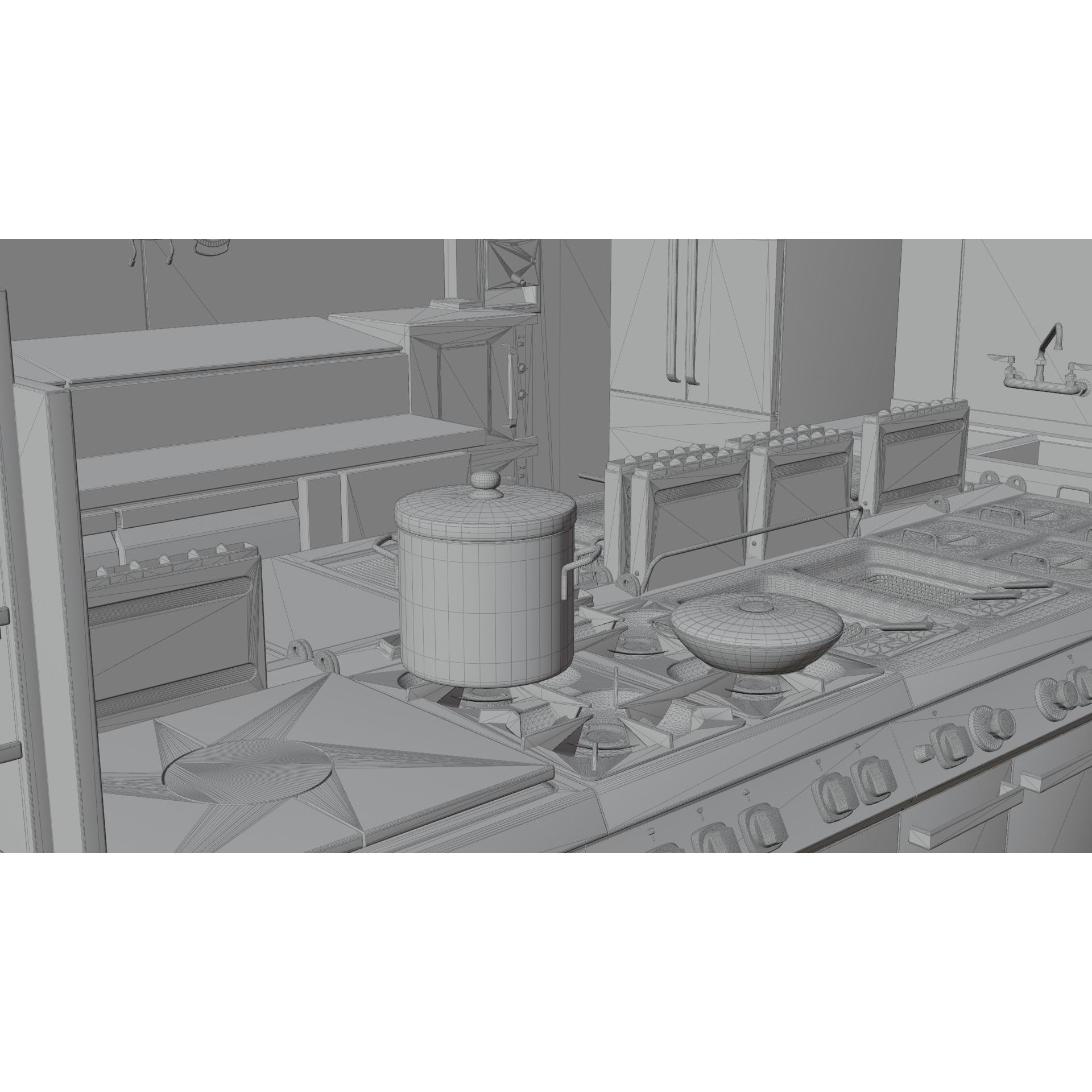 Commercial Kitchen v3 - PBR Game-Ready 3D Model - View 23