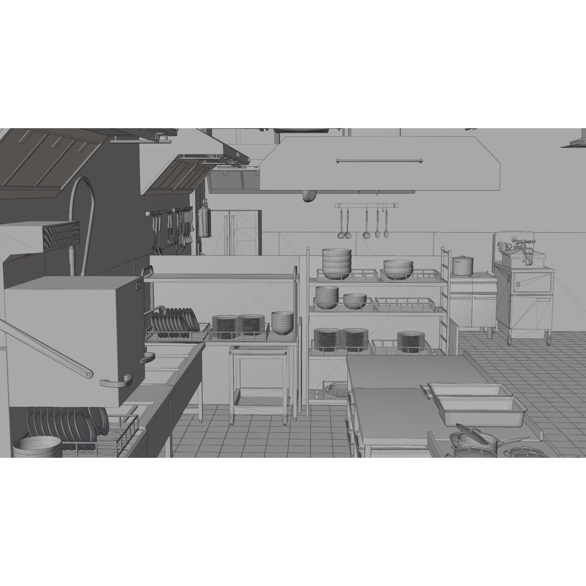 Commercial Kitchen v3 - PBR Game-Ready 3D Model - View 25