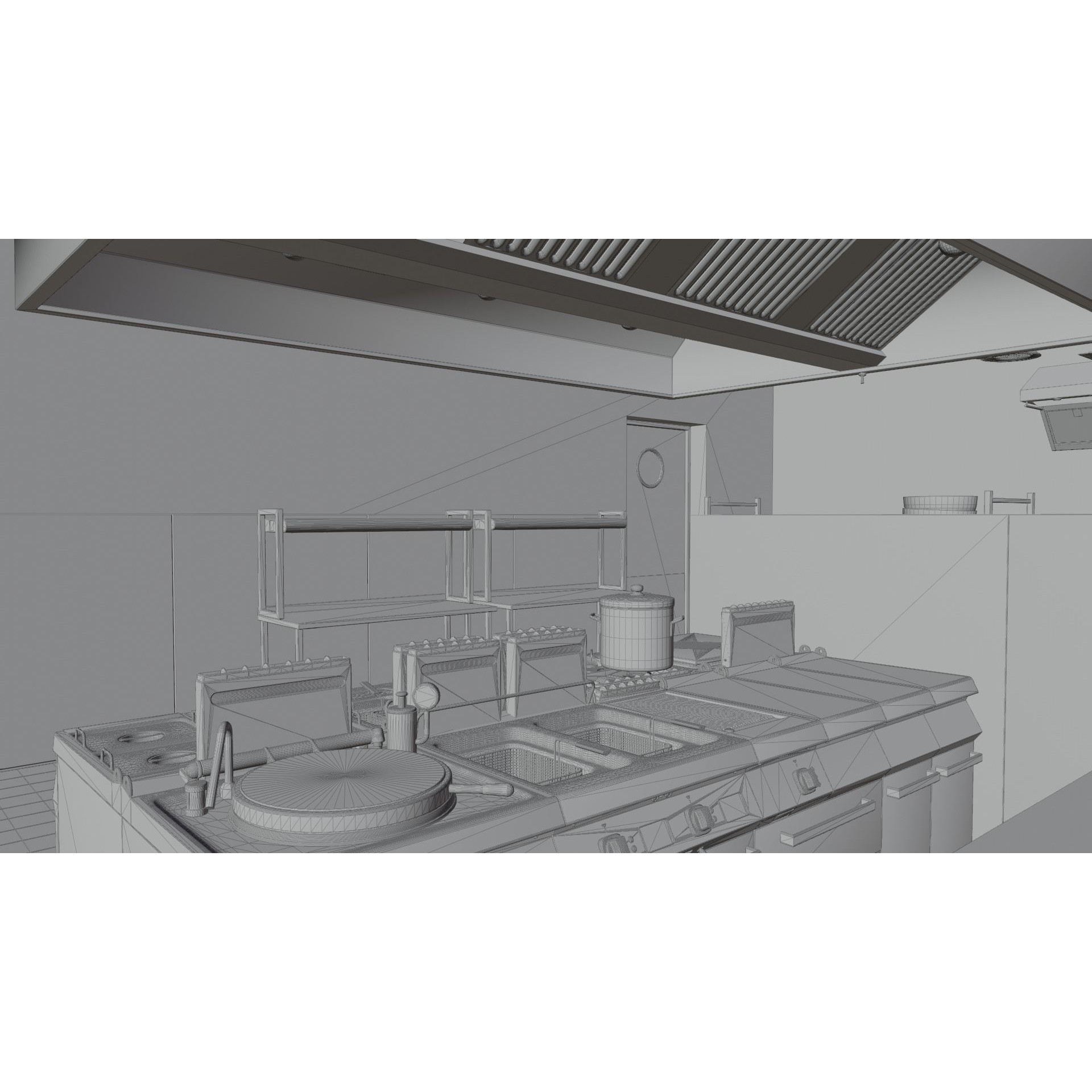 Commercial Kitchen v3 - PBR Game-Ready 3D Model - View 27