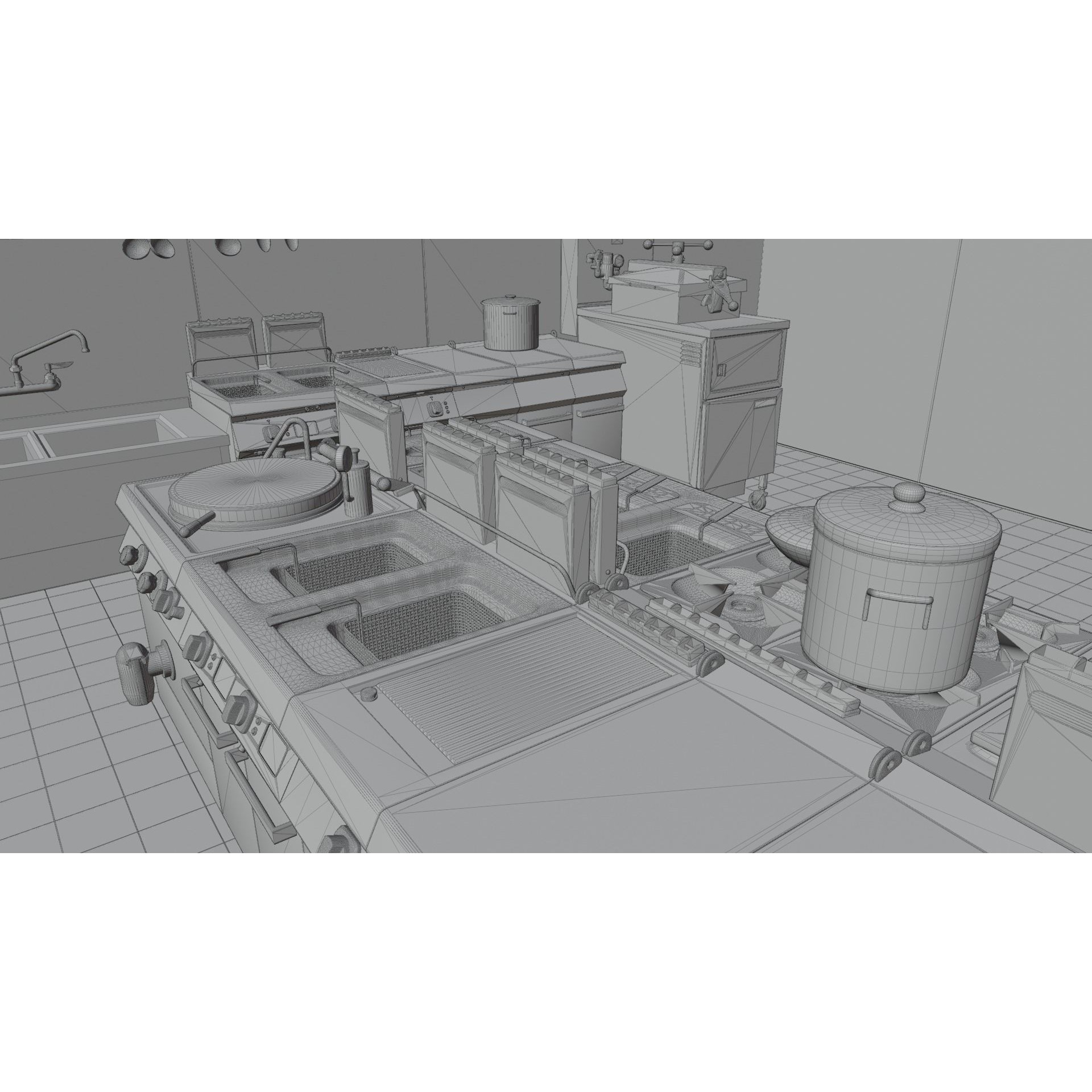 Commercial Kitchen v3 - PBR Game-Ready 3D Model - View 28