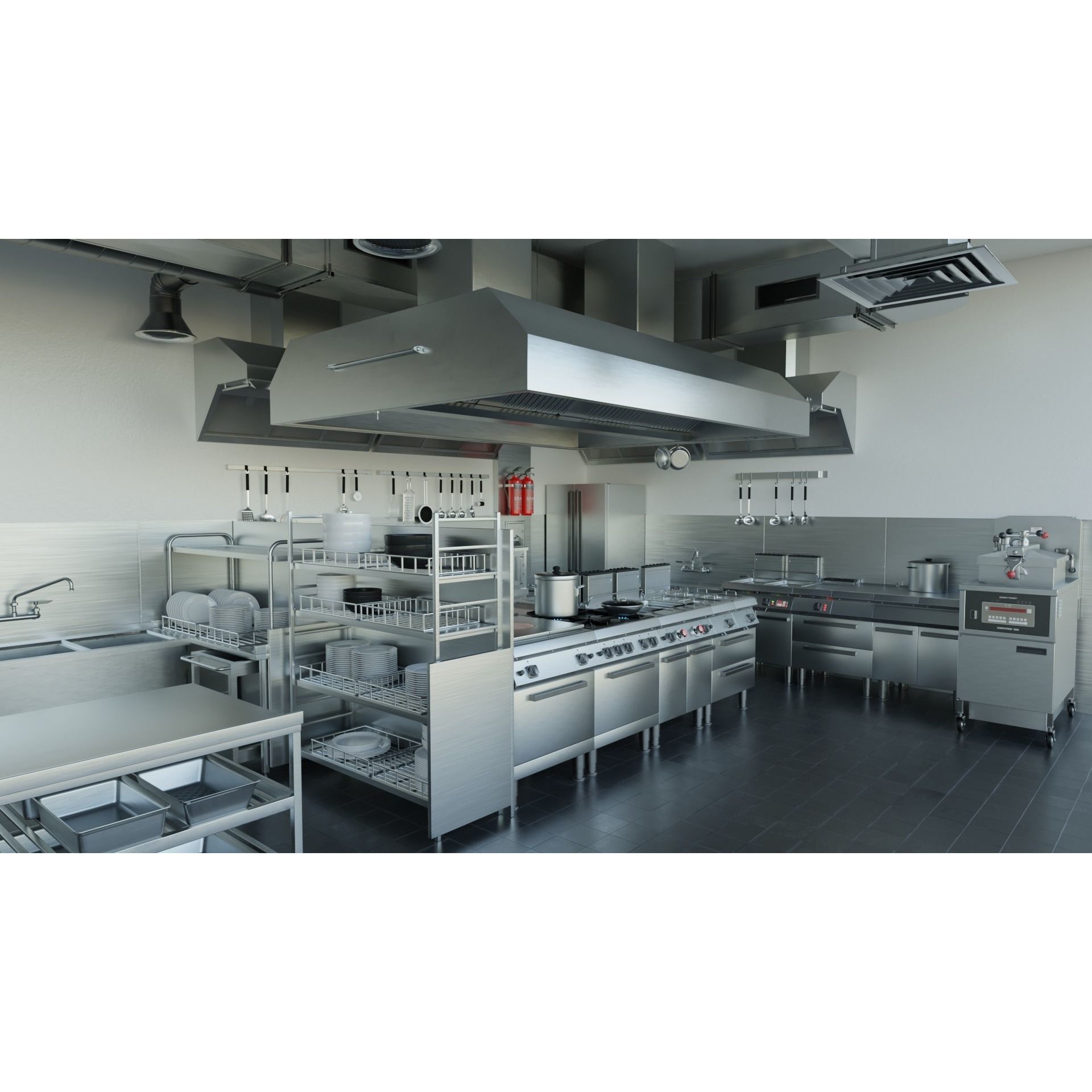 Commercial Kitchen v3 - PBR Game-Ready 3D Model - View 3