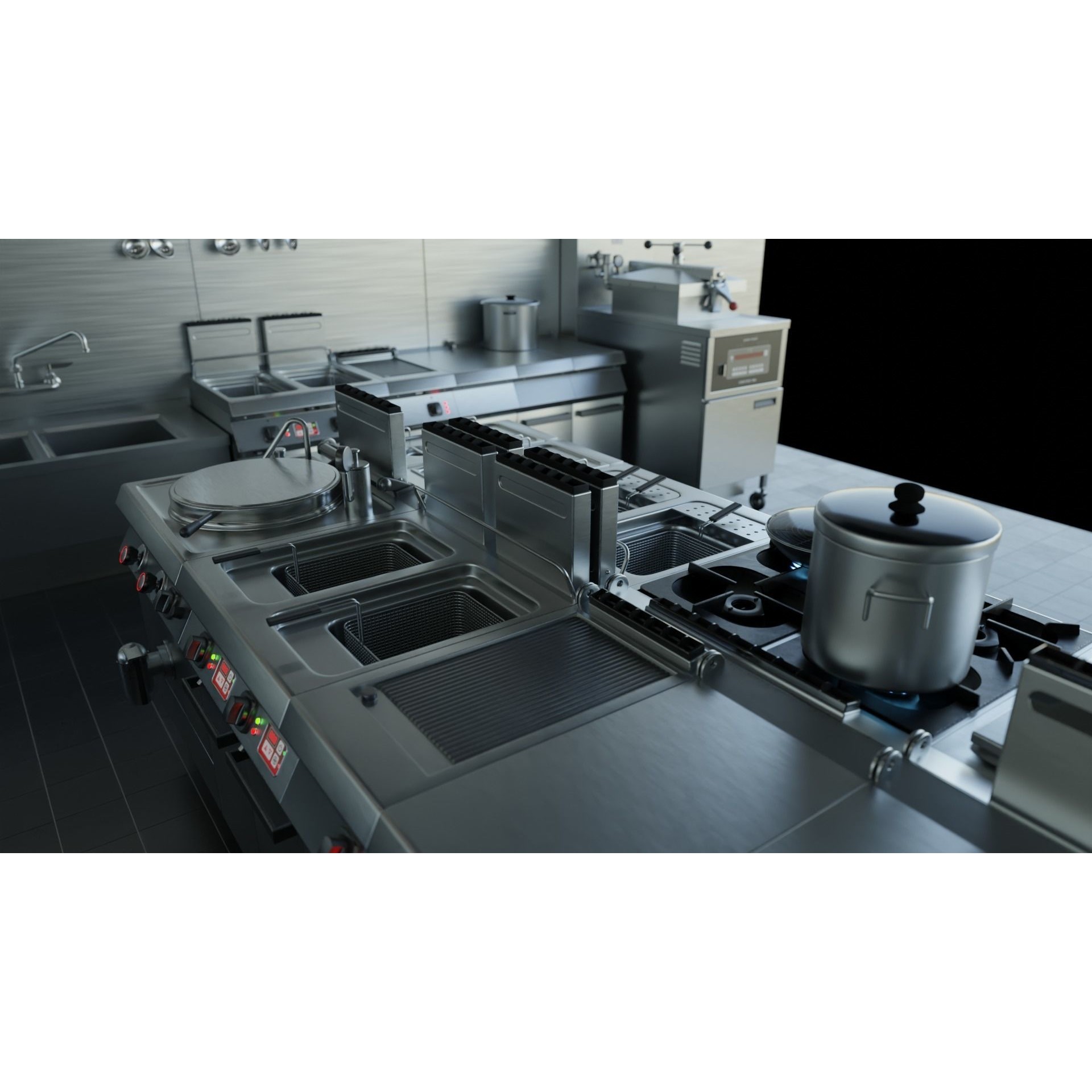 Commercial Kitchen v3 - PBR Game-Ready 3D Model - View 6