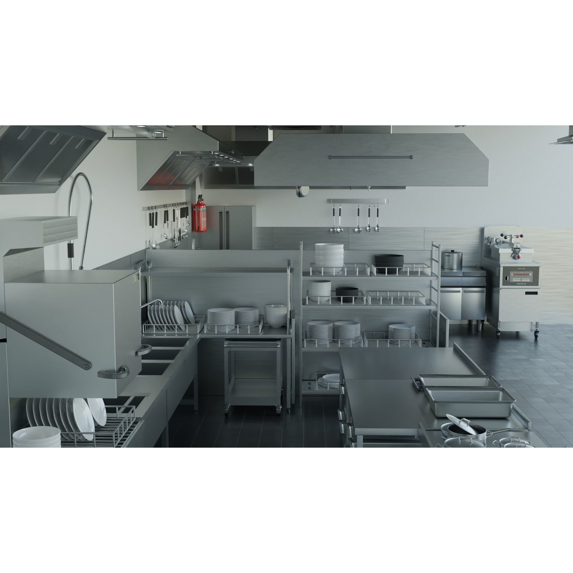 Commercial Kitchen v3 - PBR Game-Ready 3D Model - View 8