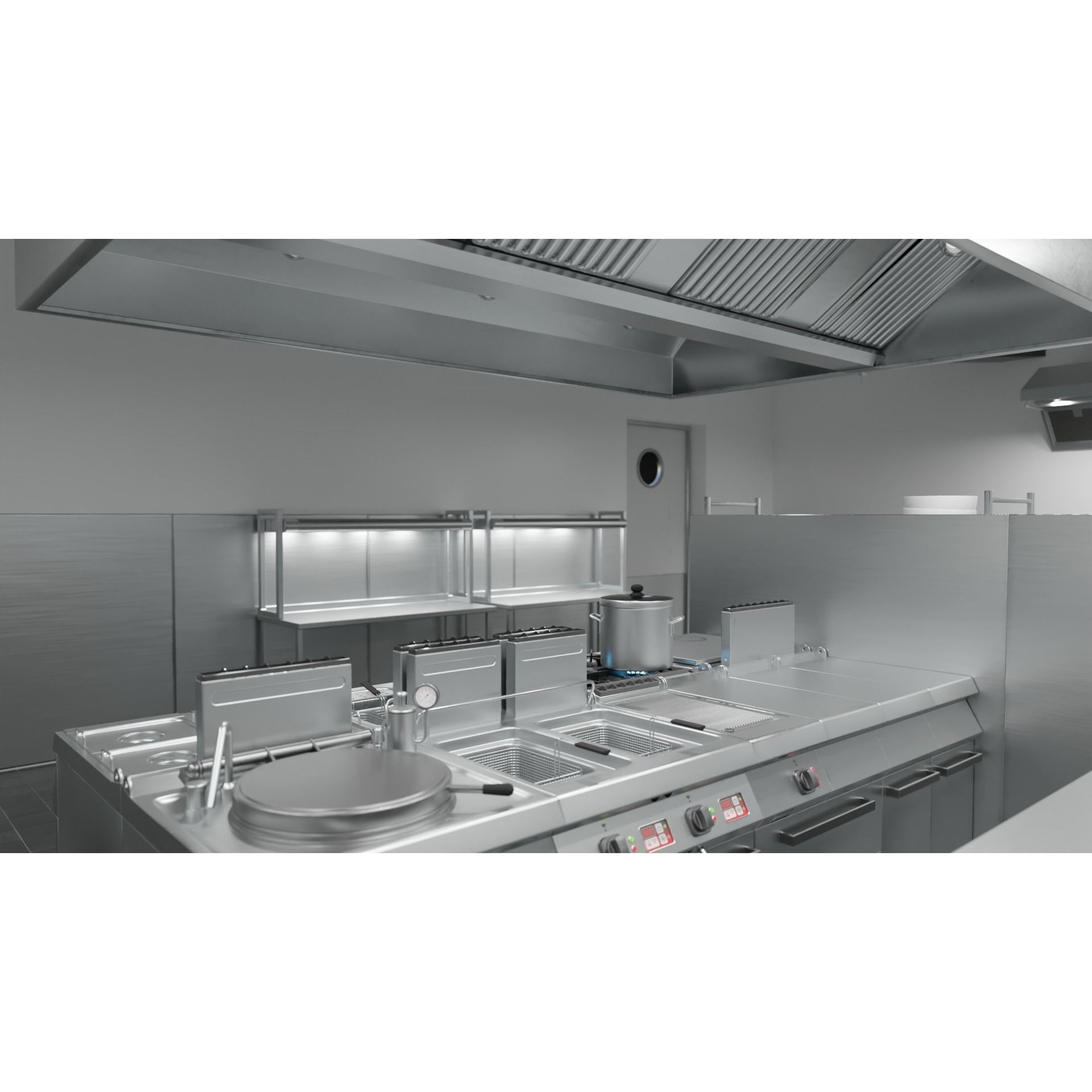 Commercial Kitchen v3 - PBR Game-Ready 3D Model - View 9