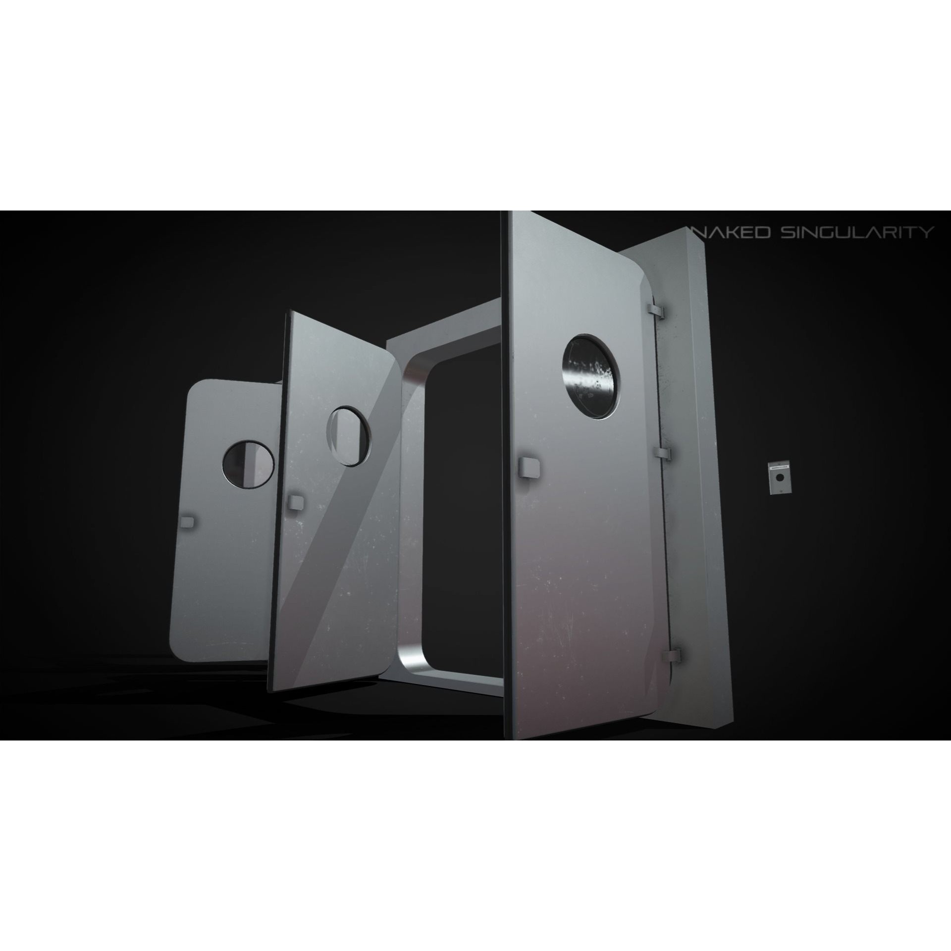 Laboratory Door - Low-Poly Game-Ready 3D Model - View 10