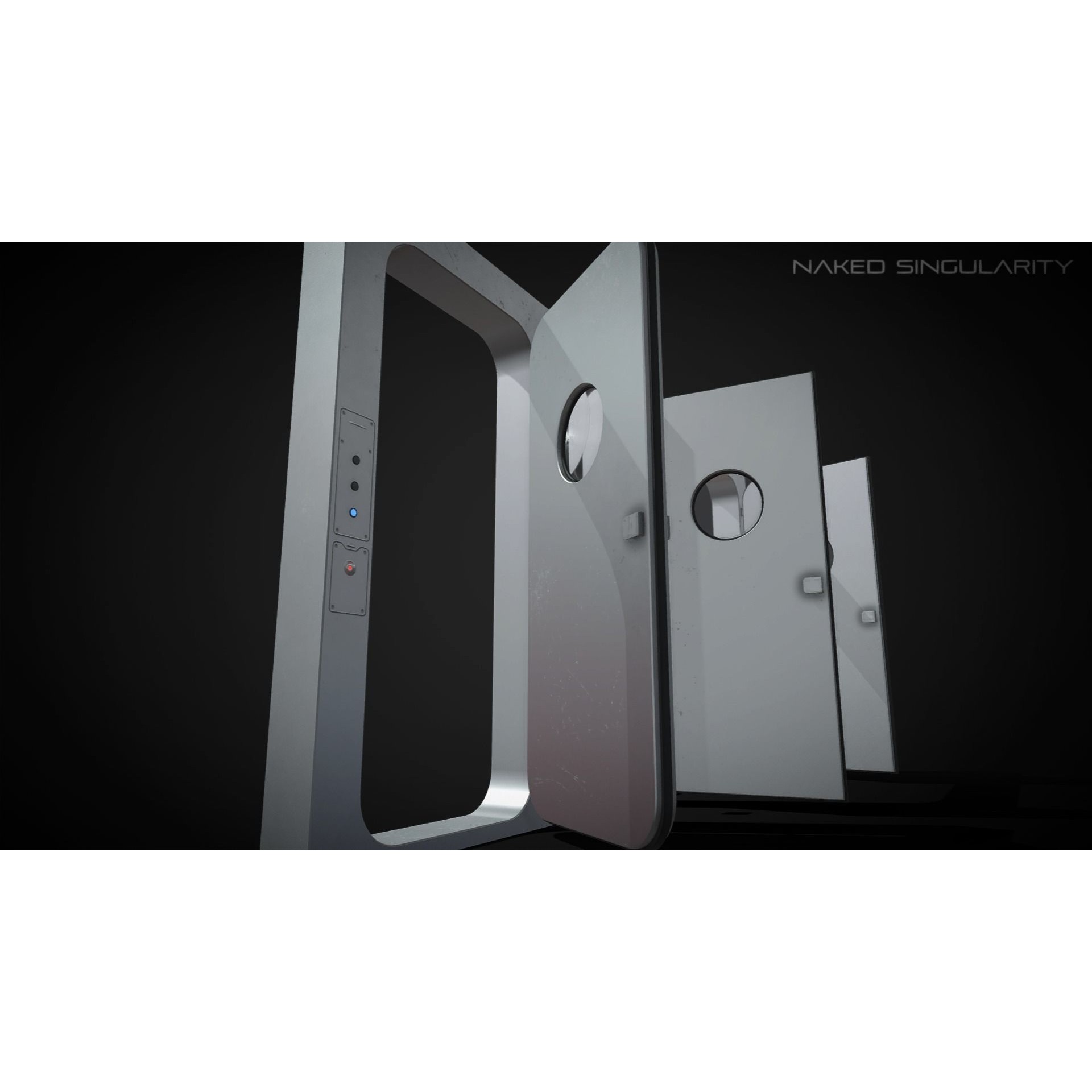 Laboratory Door - Low-Poly Game-Ready 3D Model - View 11