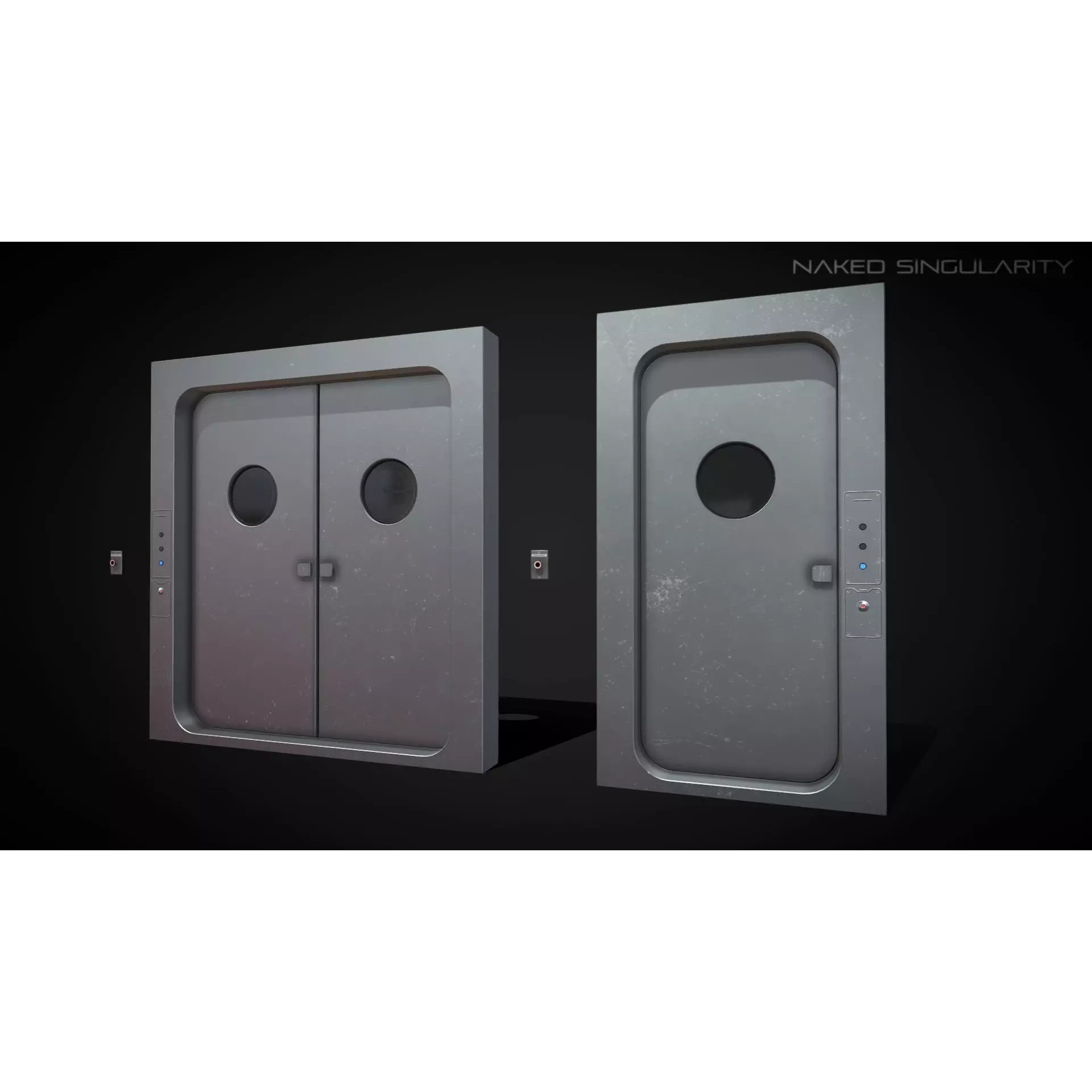 Laboratory Door - Low-Poly Game-Ready 3D Model - View 2