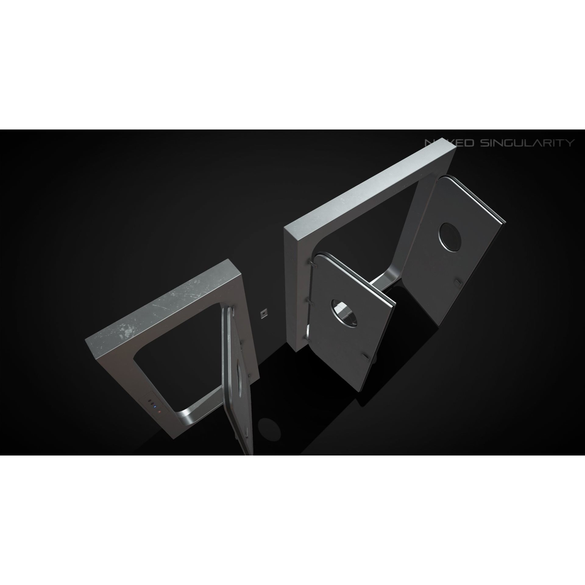 Laboratory Door - Low-Poly Game-Ready 3D Model - View 3
