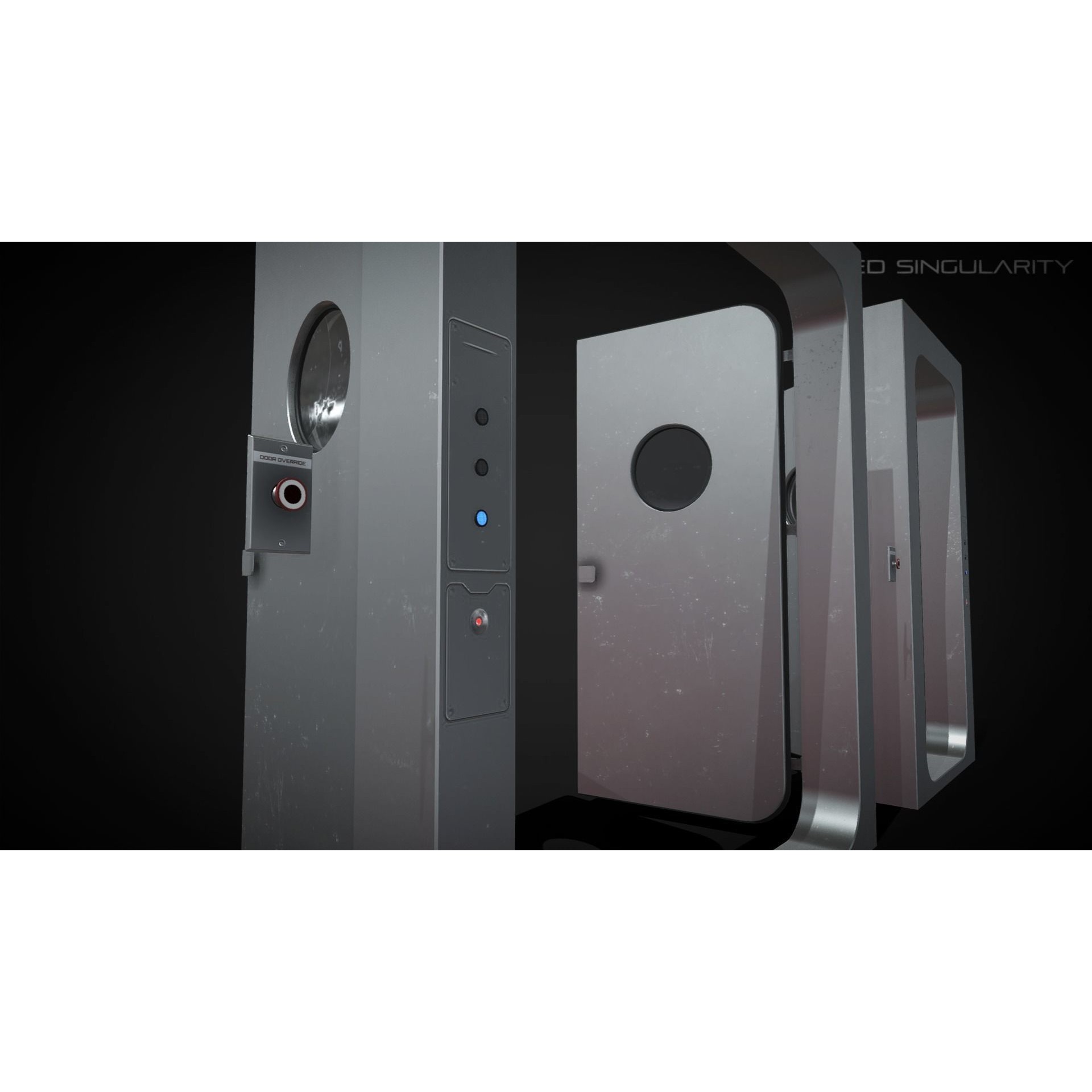 Laboratory Door - Low-Poly Game-Ready 3D Model - View 4