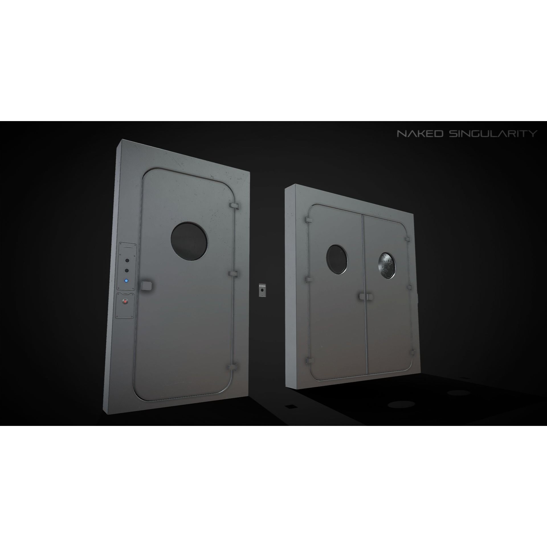 Laboratory Door - Low-Poly Game-Ready 3D Model - View 6