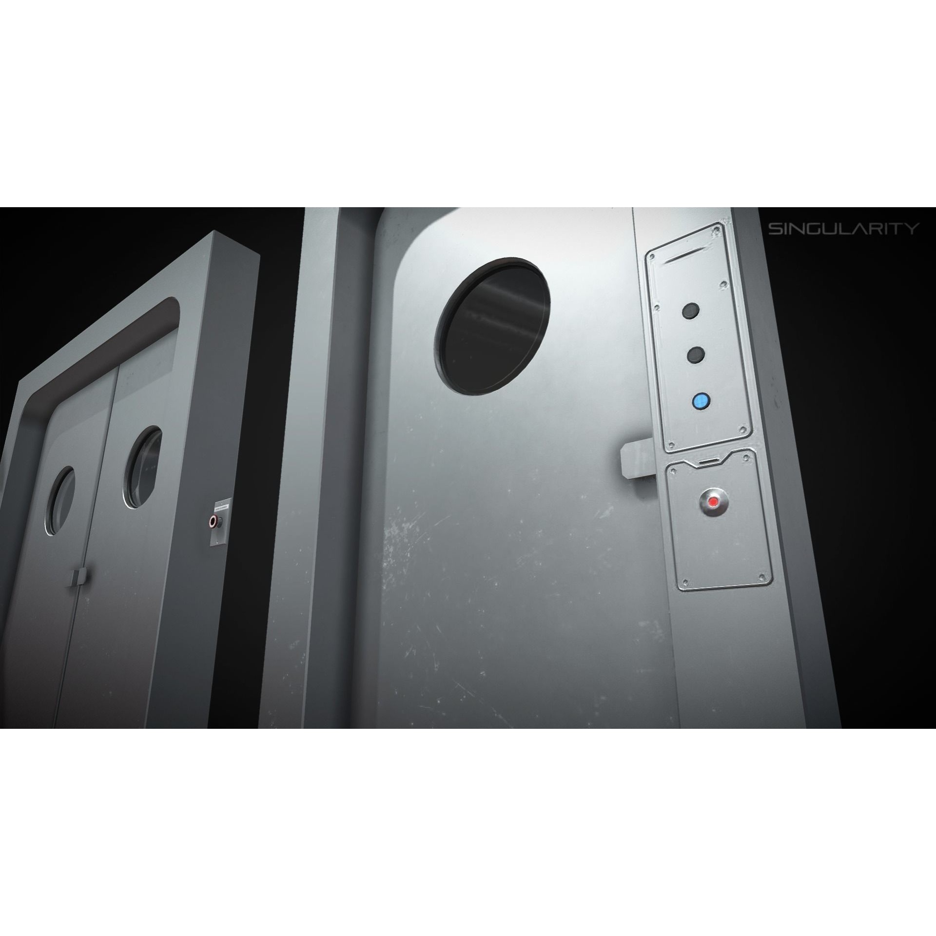 Laboratory Door - Low-Poly Game-Ready 3D Model - View 7
