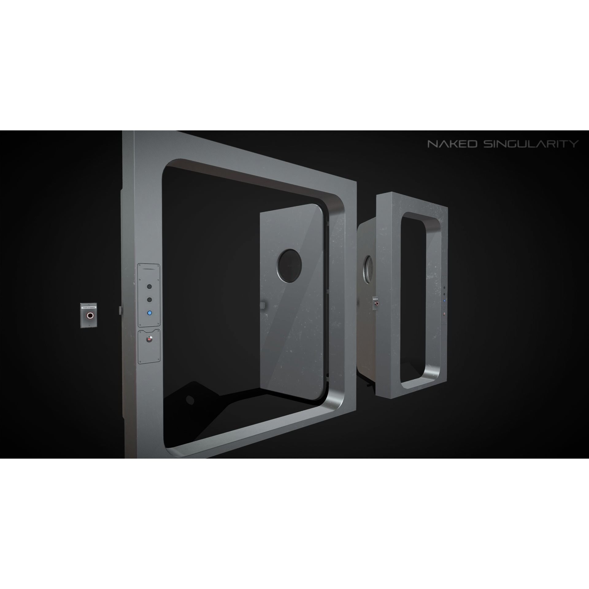 Laboratory Door - Low-Poly Game-Ready 3D Model - View 9