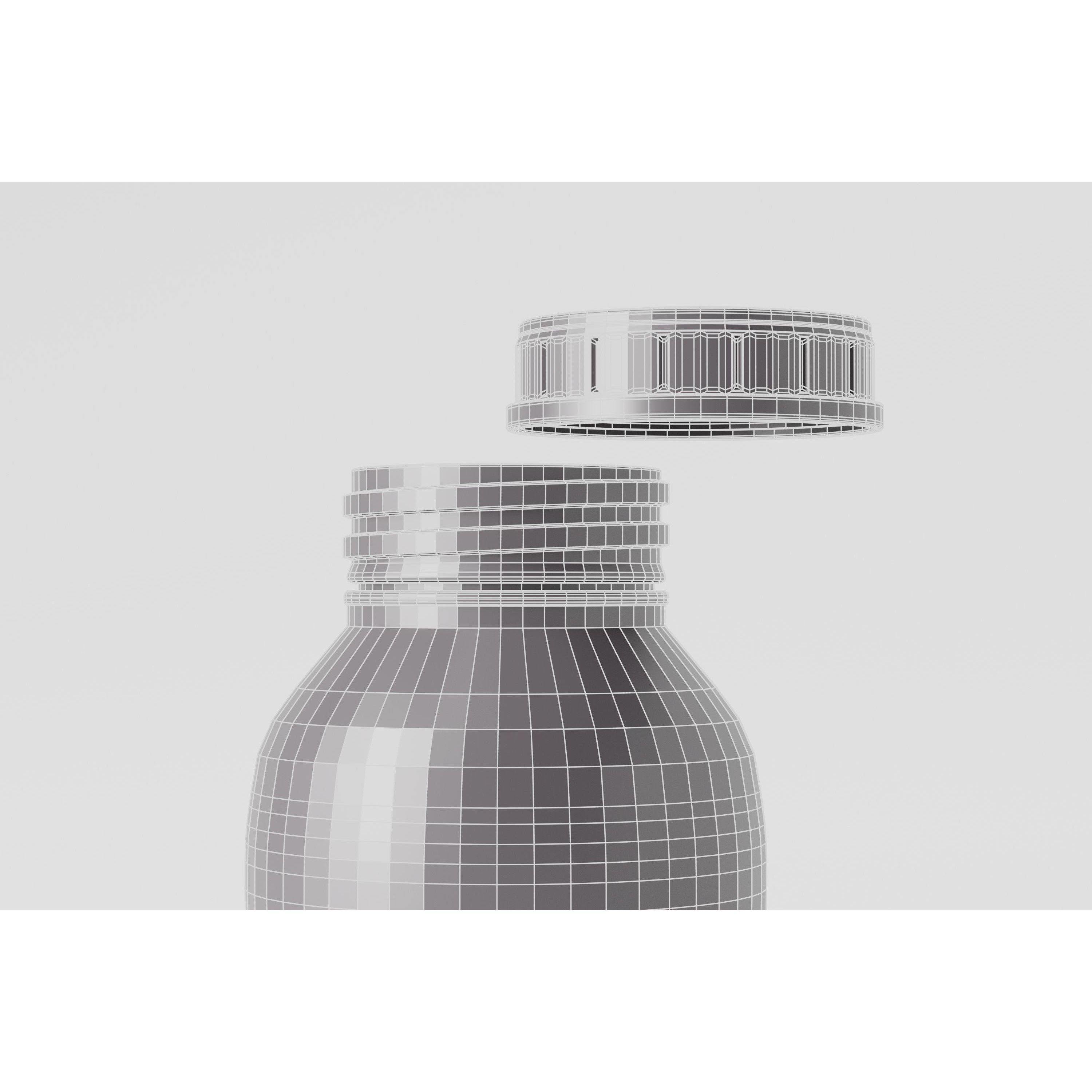 Amber Glass Cosmetic Packaging Bottle - Low-Poly 3D Model - View 10