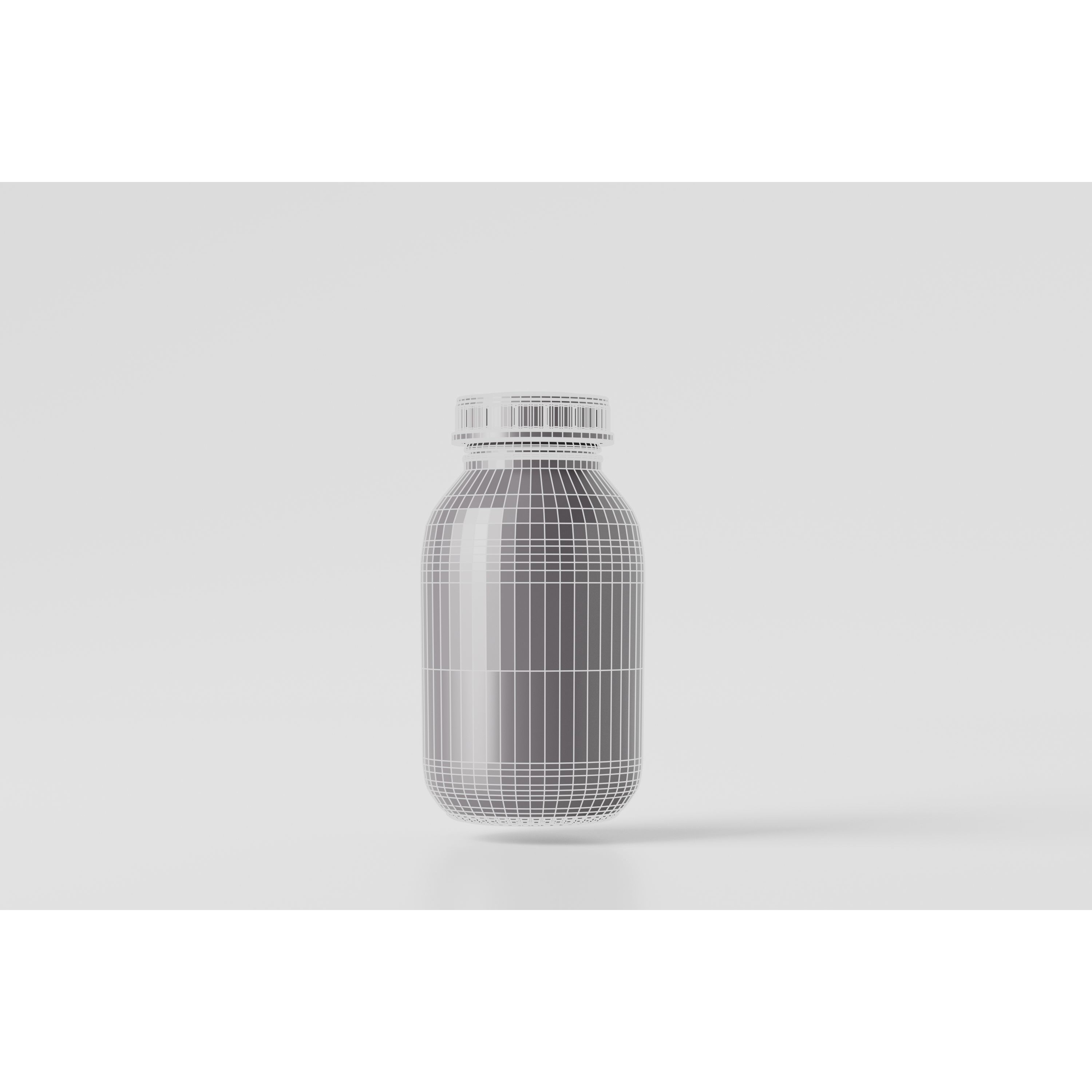 Amber Glass Cosmetic Packaging Bottle - Low-Poly 3D Model - View 7