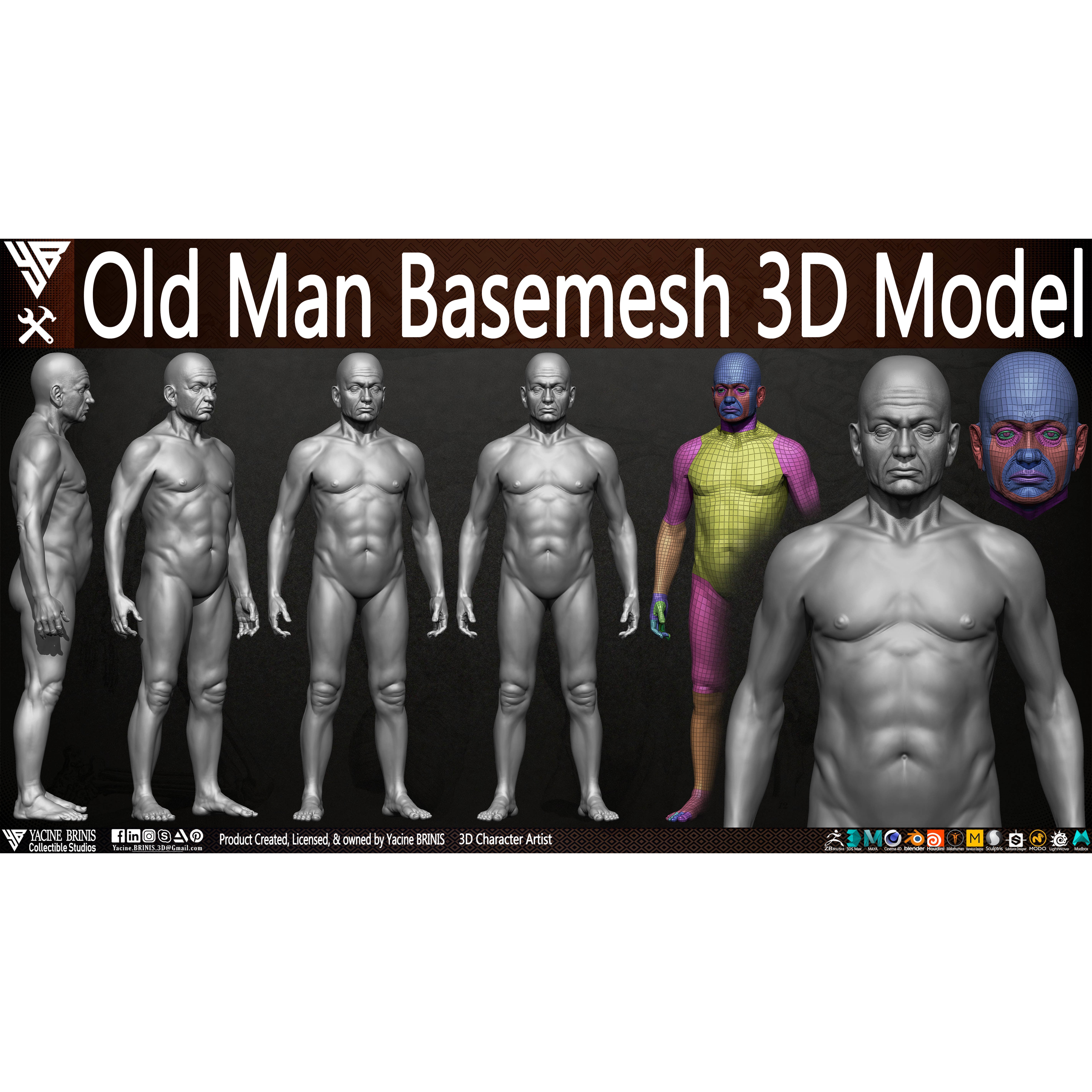 Old Man - Low-Poly Game-Ready 3D Model - View 18