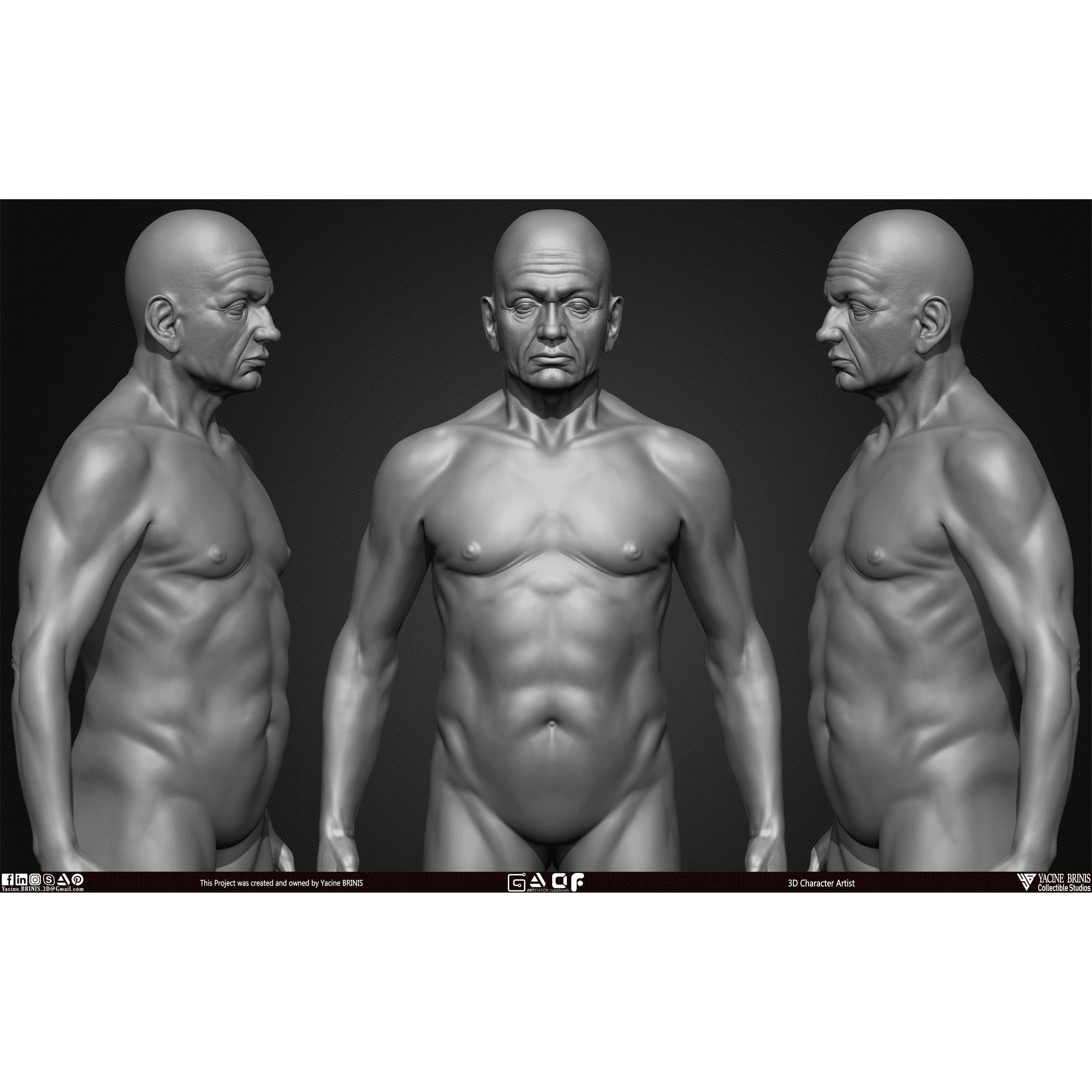Old Man - Low-Poly Game-Ready 3D Model - View 6