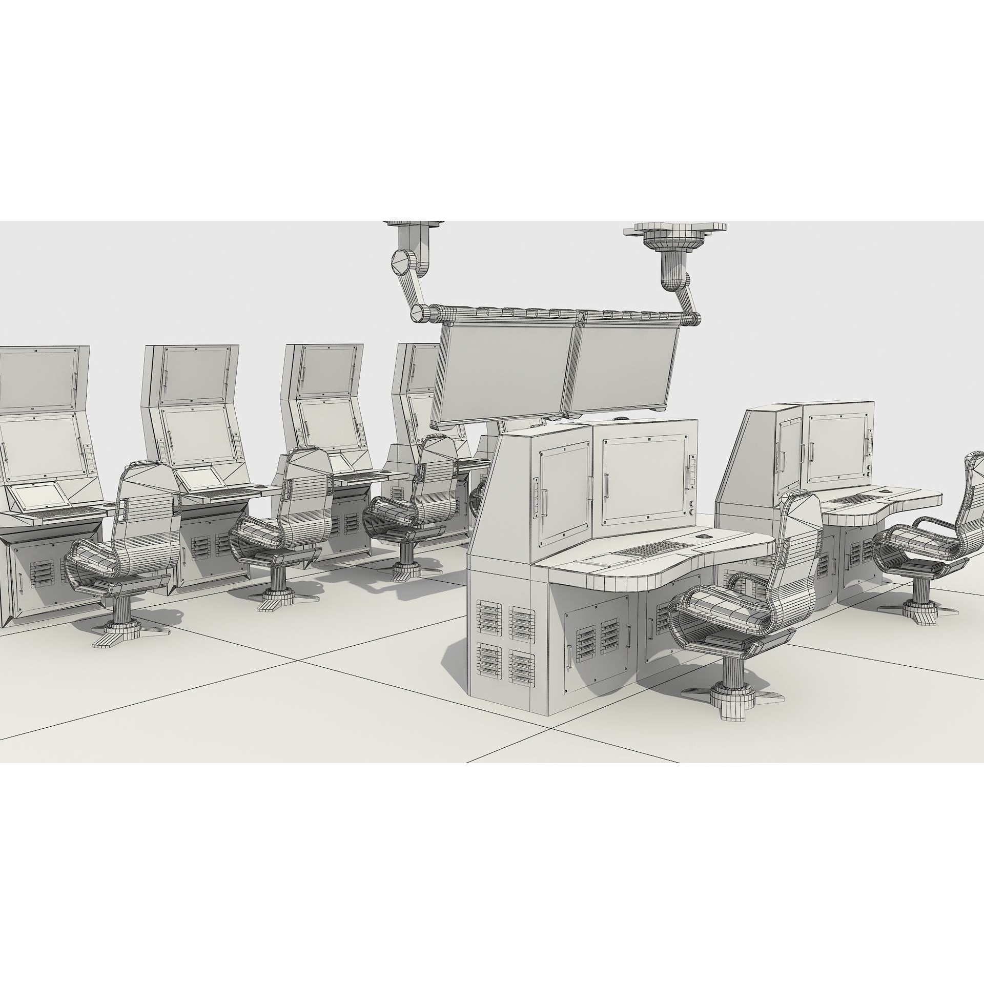 Operation and Command Center - Low-Poly Game-Ready 3D Model - View 3