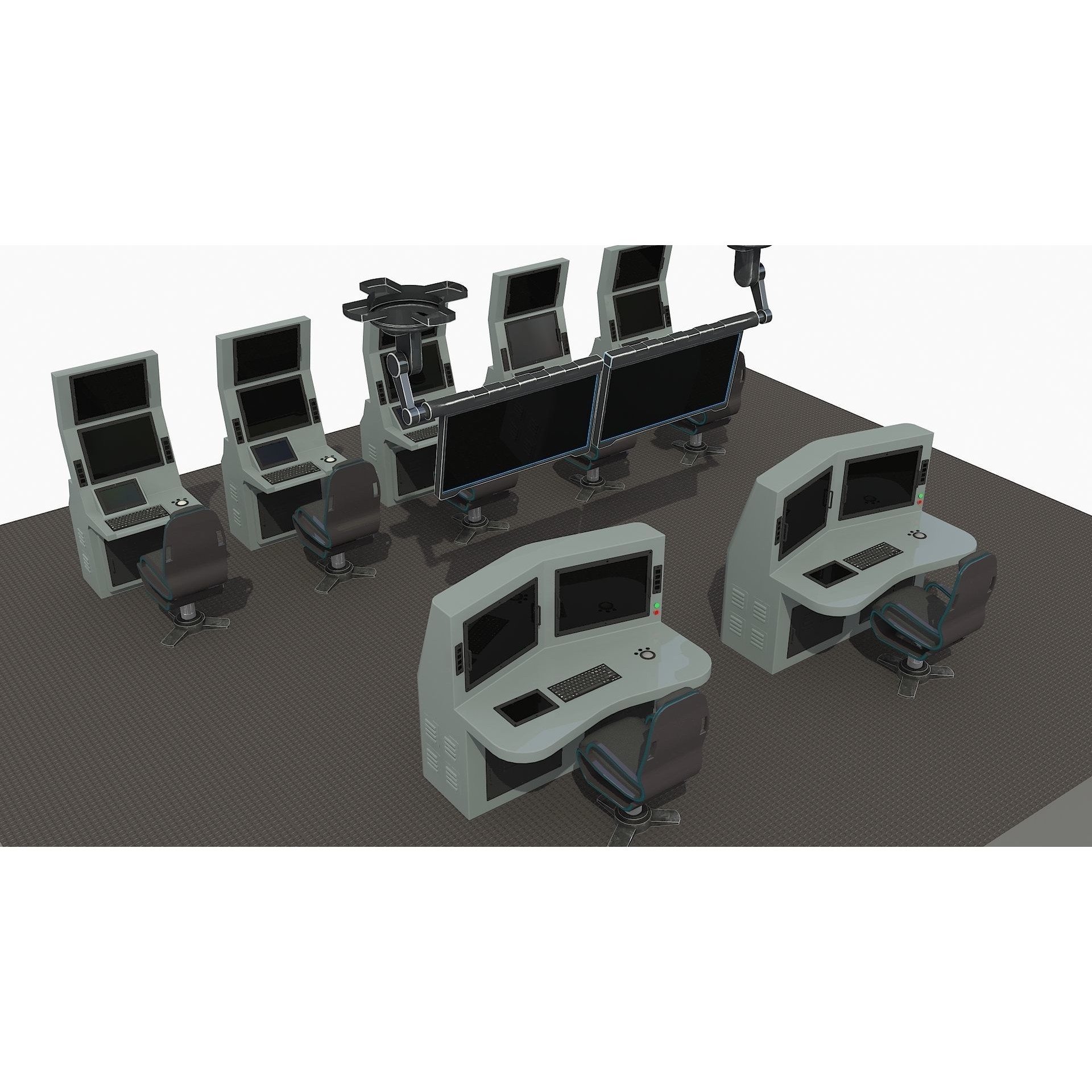 Operation and Command Center - Low-Poly Game-Ready 3D Model - View 4