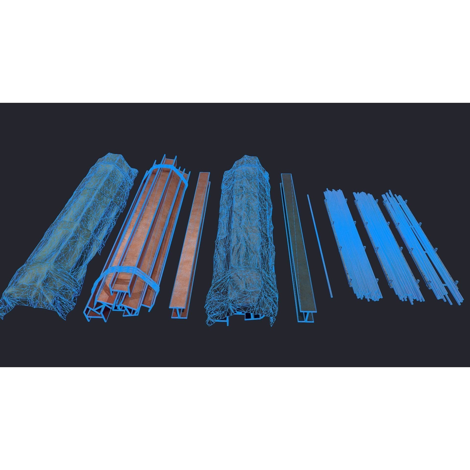 Industrial Metal Beam 3D Model – Low Poly Game Asset, FBX