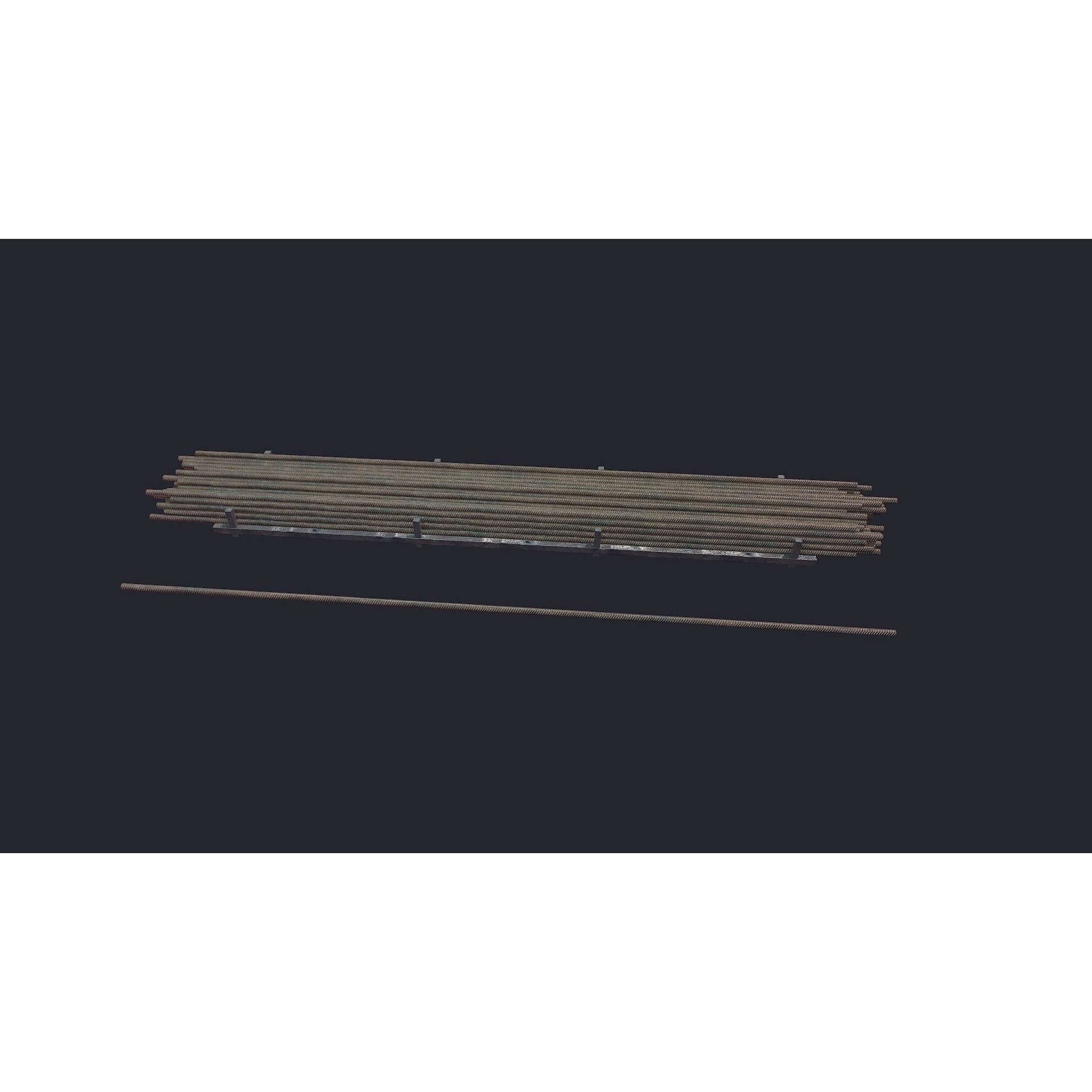 Industrial Metal Beam 3D Model – Low Poly Game Asset, FBX - View 10