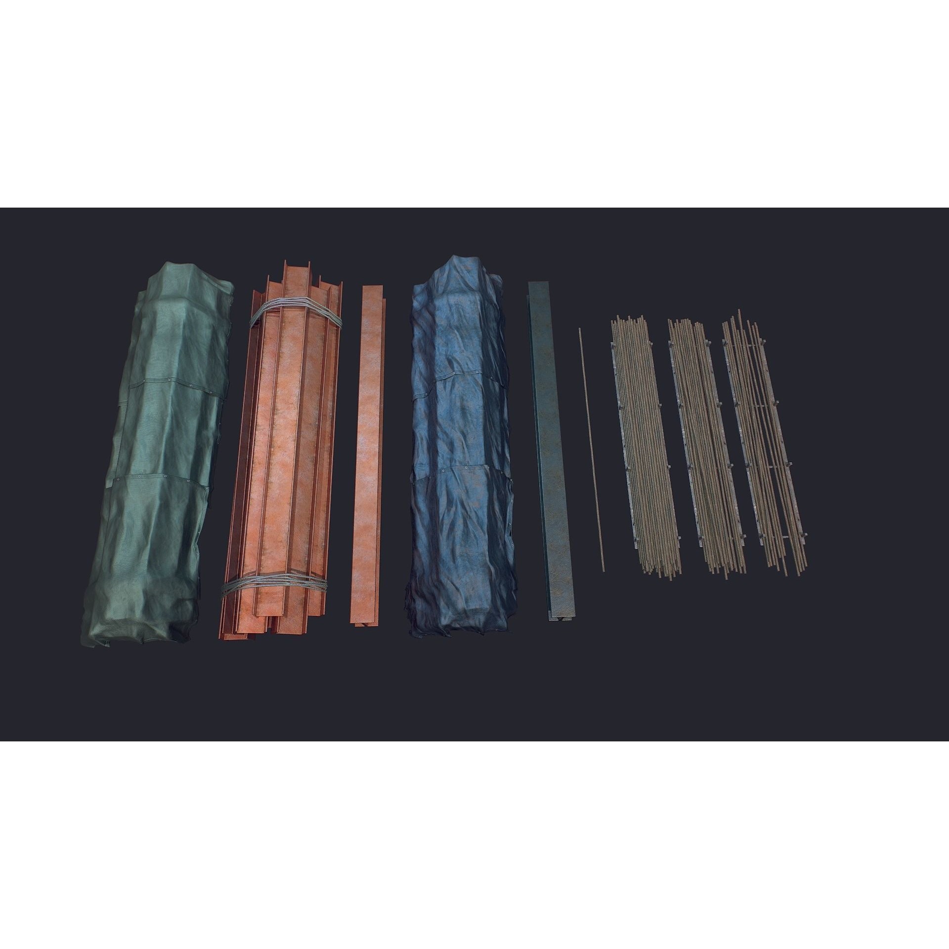 Industrial Metal Beam 3D Model – Low Poly Game Asset, FBX - View 3