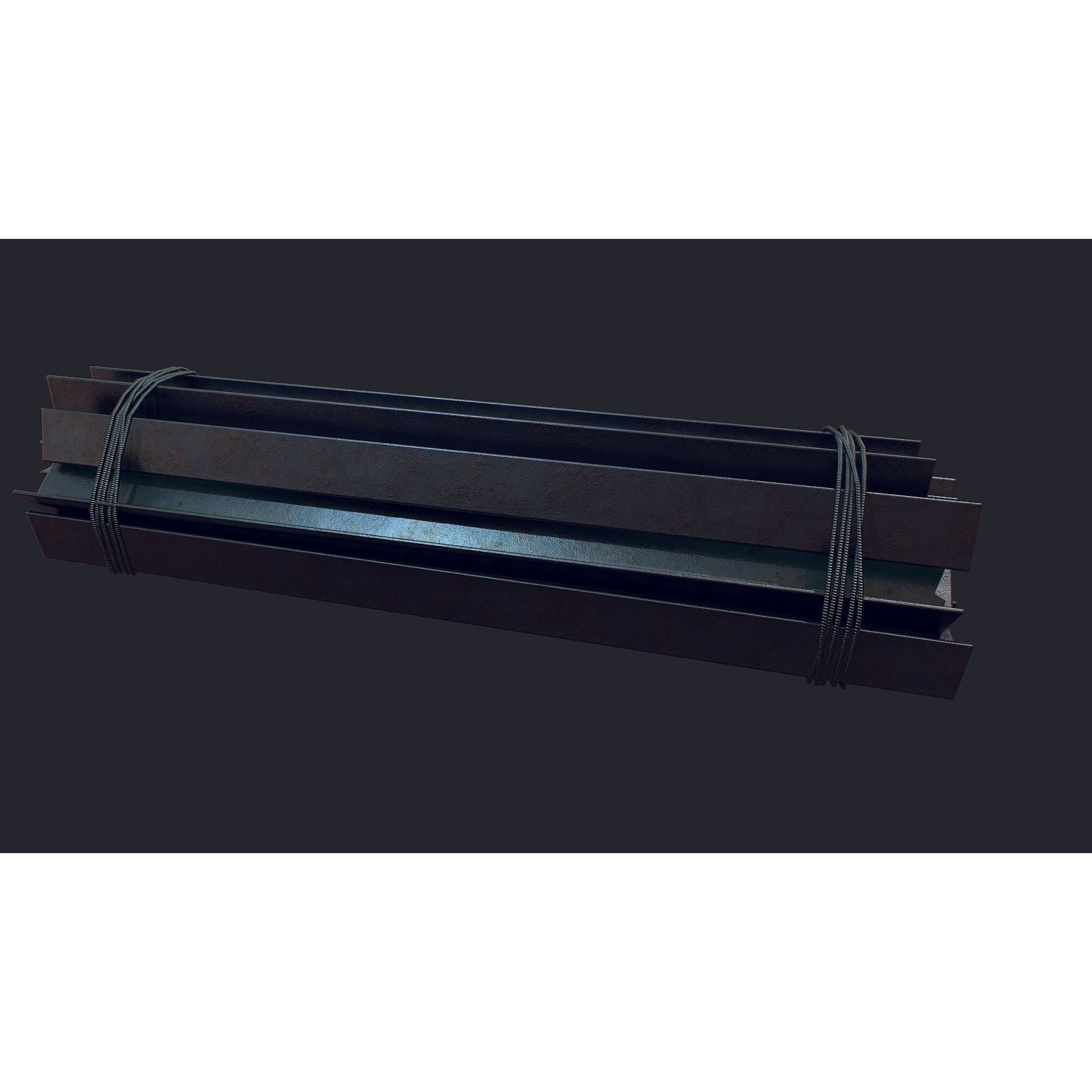 Industrial Metal Beam 3D Model – Low Poly Game Asset, FBX - View 8